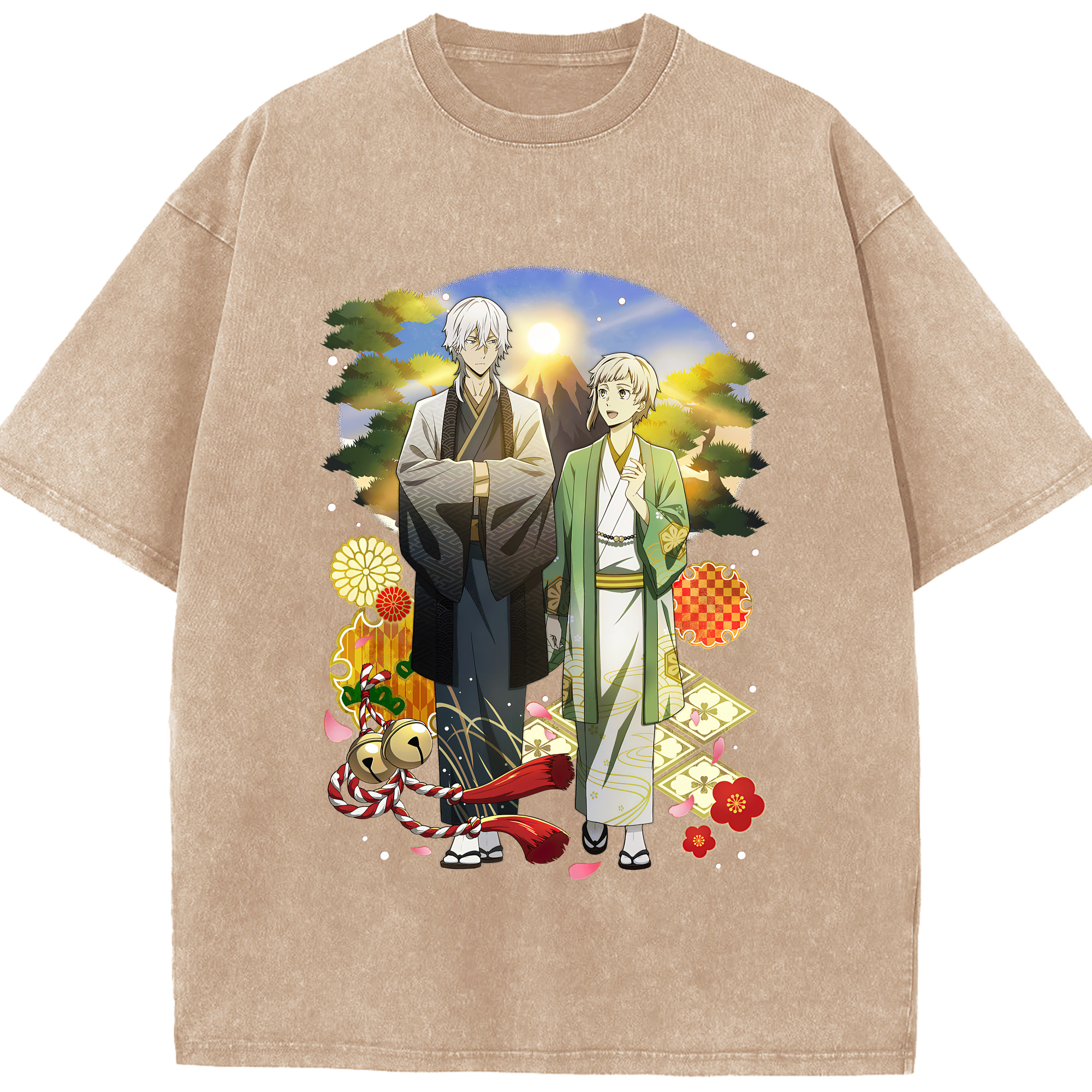 （画像用） 文豪ストレイドッグス Bungo Stray Dogs 綿100% ヴィンテージ風 半袖Tシャツ（フロントプリント）