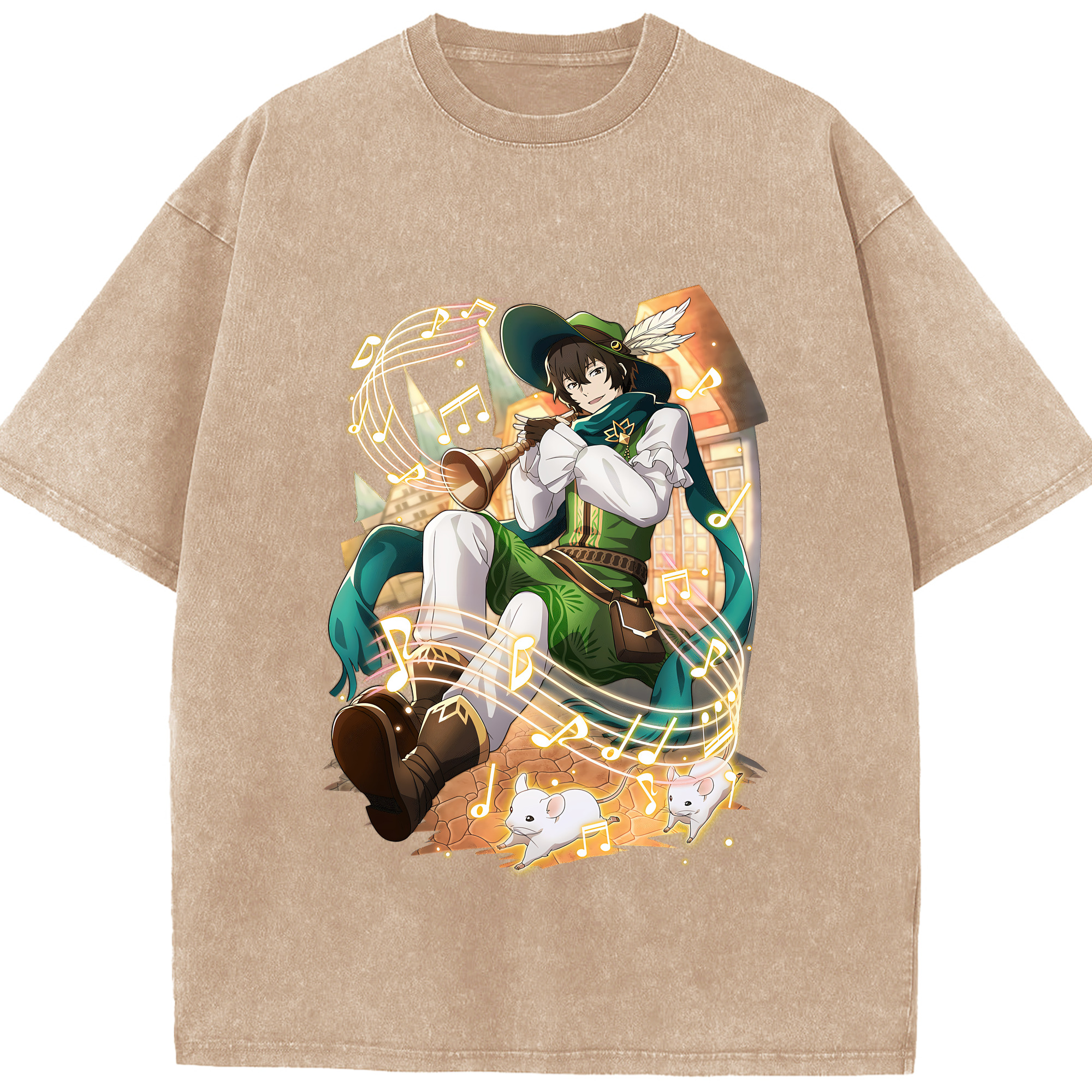 （画像用） 文豪ストレイドッグス Bungo Stray Dogs 綿100% ヴィンテージ風 半袖Tシャツ（フロントプリント）