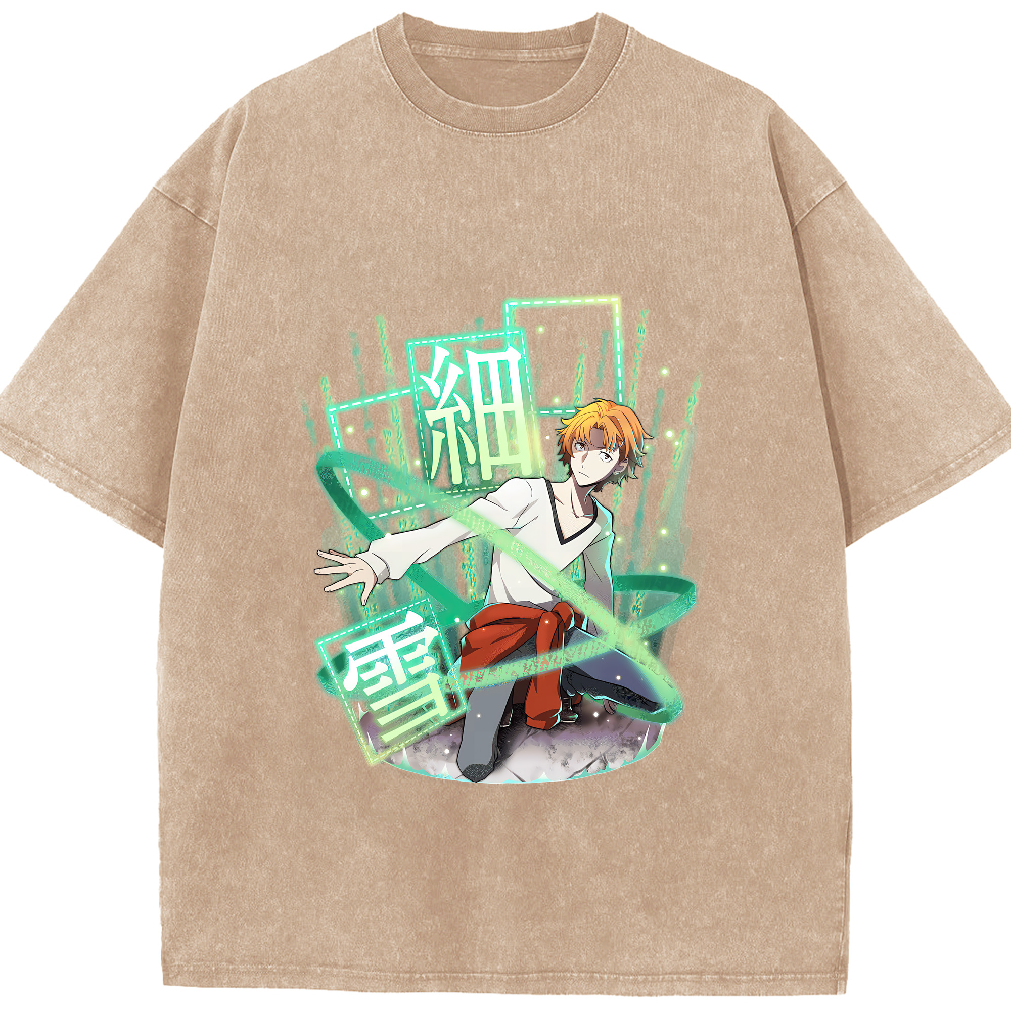 （画像用） 文豪ストレイドッグス Bungo Stray Dogs 綿100% ヴィンテージ風 半袖Tシャツ（フロントプリント）