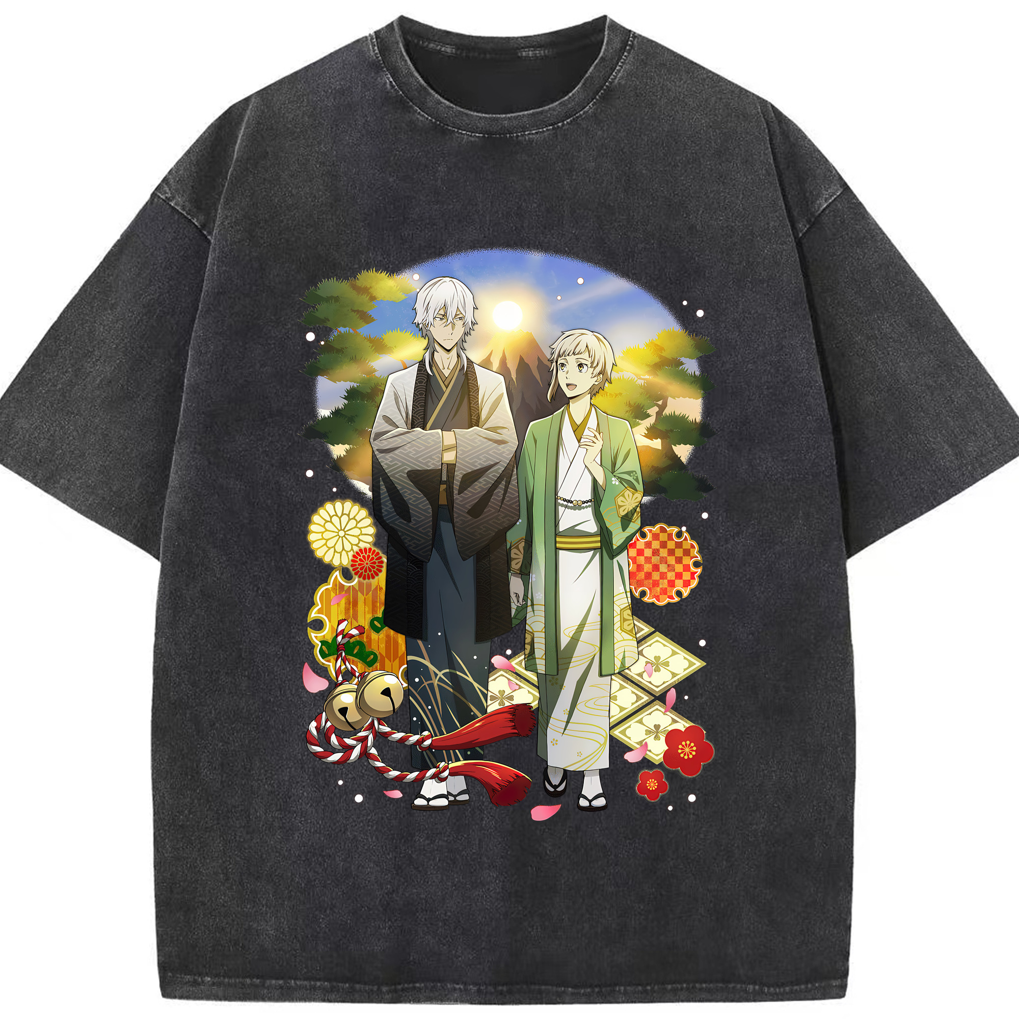 （画像用） 文豪ストレイドッグス Bungo Stray Dogs 綿100% ヴィンテージ風 半袖Tシャツ（フロントプリント）