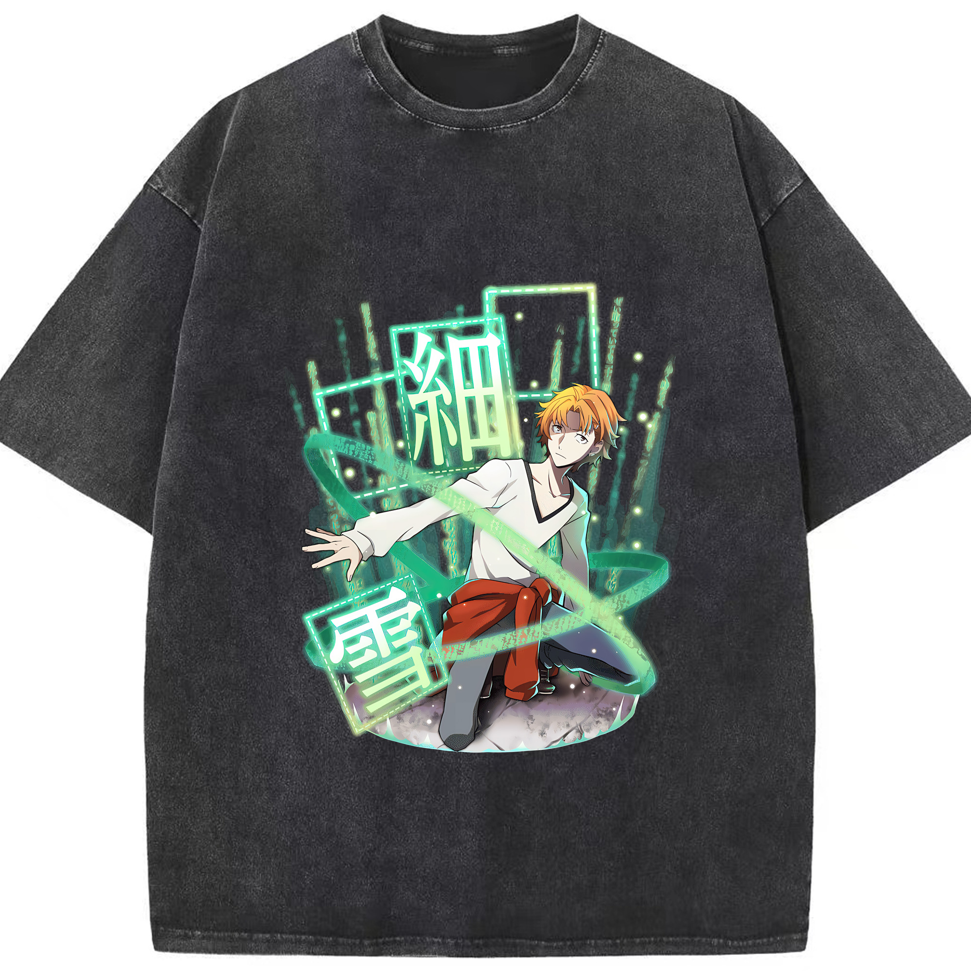 （画像用） 文豪ストレイドッグス Bungo Stray Dogs 綿100% ヴィンテージ風 半袖Tシャツ（フロントプリント）