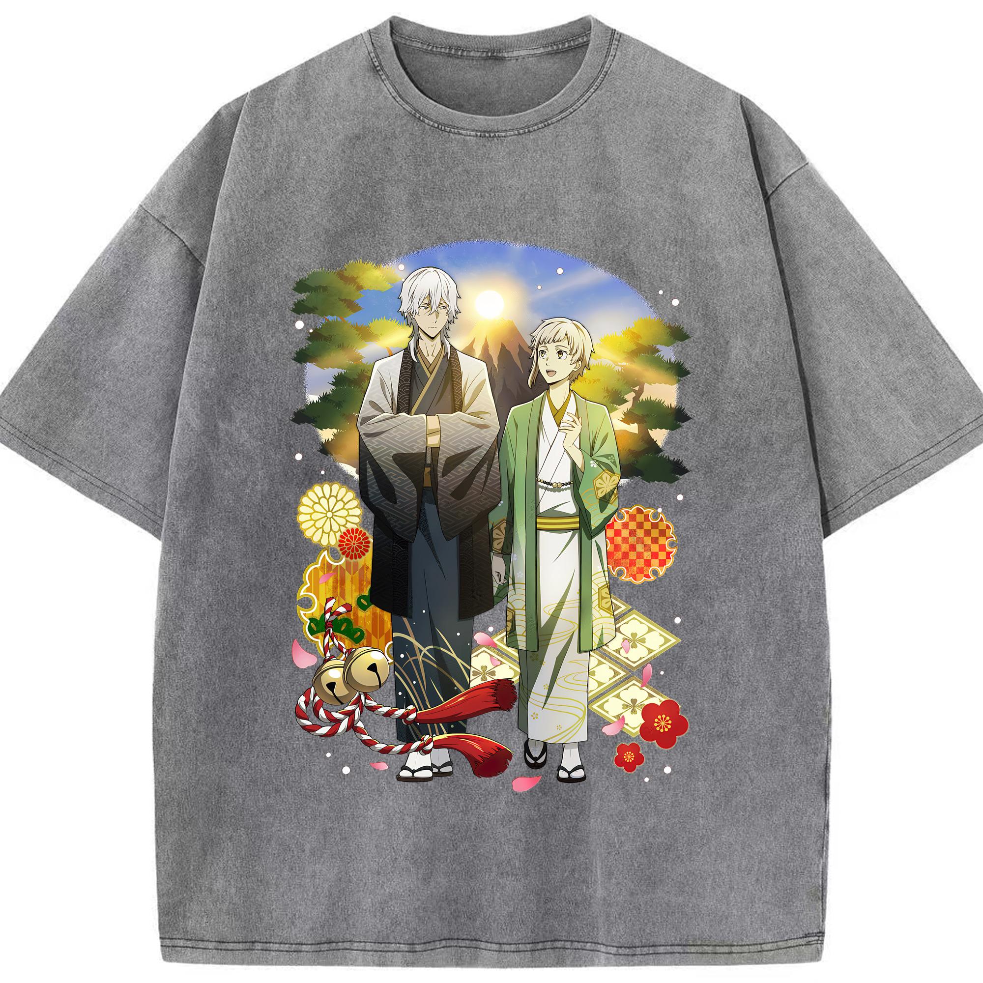 （画像用） 文豪ストレイドッグス Bungo Stray Dogs 綿100% ヴィンテージ風 半袖Tシャツ（フロントプリント）