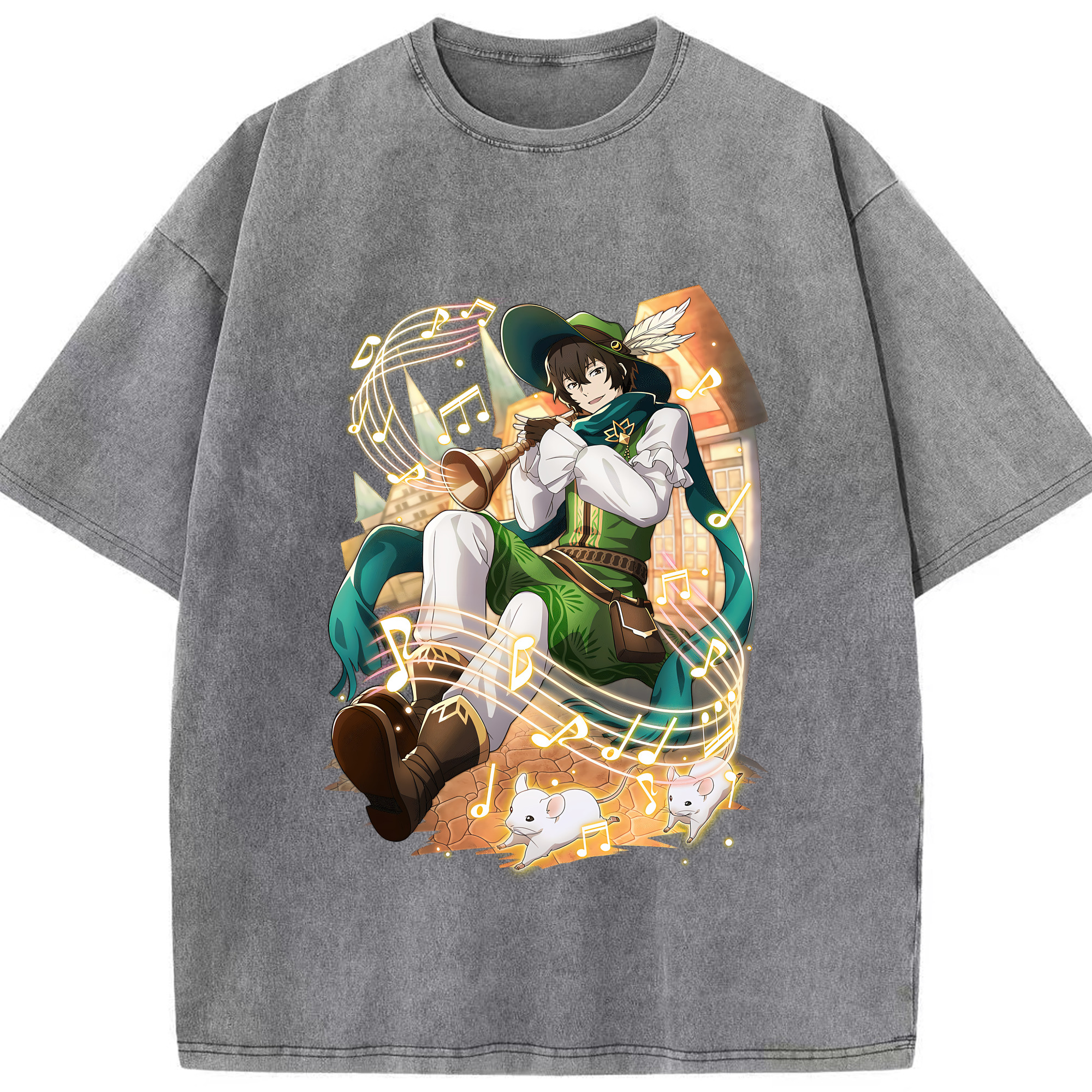（画像用） 文豪ストレイドッグス Bungo Stray Dogs 綿100% ヴィンテージ風 半袖Tシャツ（フロントプリント）