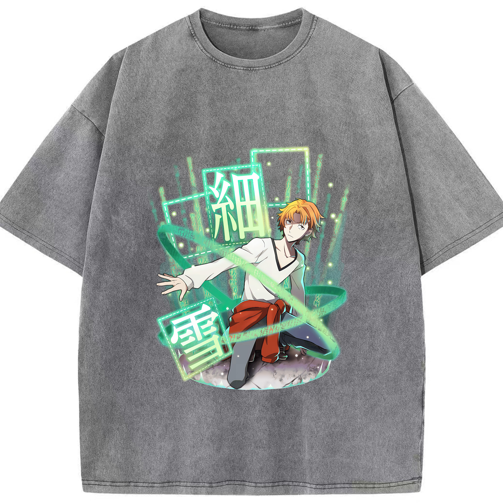 （画像用） 文豪ストレイドッグス Bungo Stray Dogs 綿100% ヴィンテージ風 半袖Tシャツ（フロントプリント）