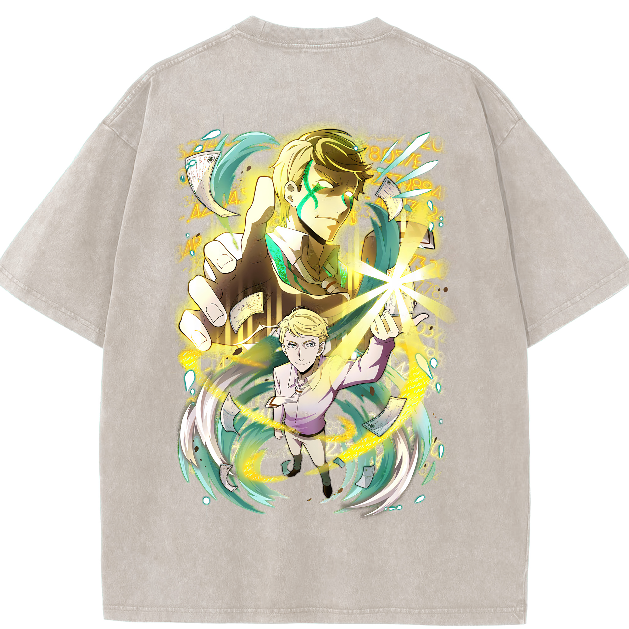 （画像用） 文豪ストレイドッグス Bungo Stray Dogs 綿100% ヴィンテージ風 半袖Tシャツ（背面プリント）