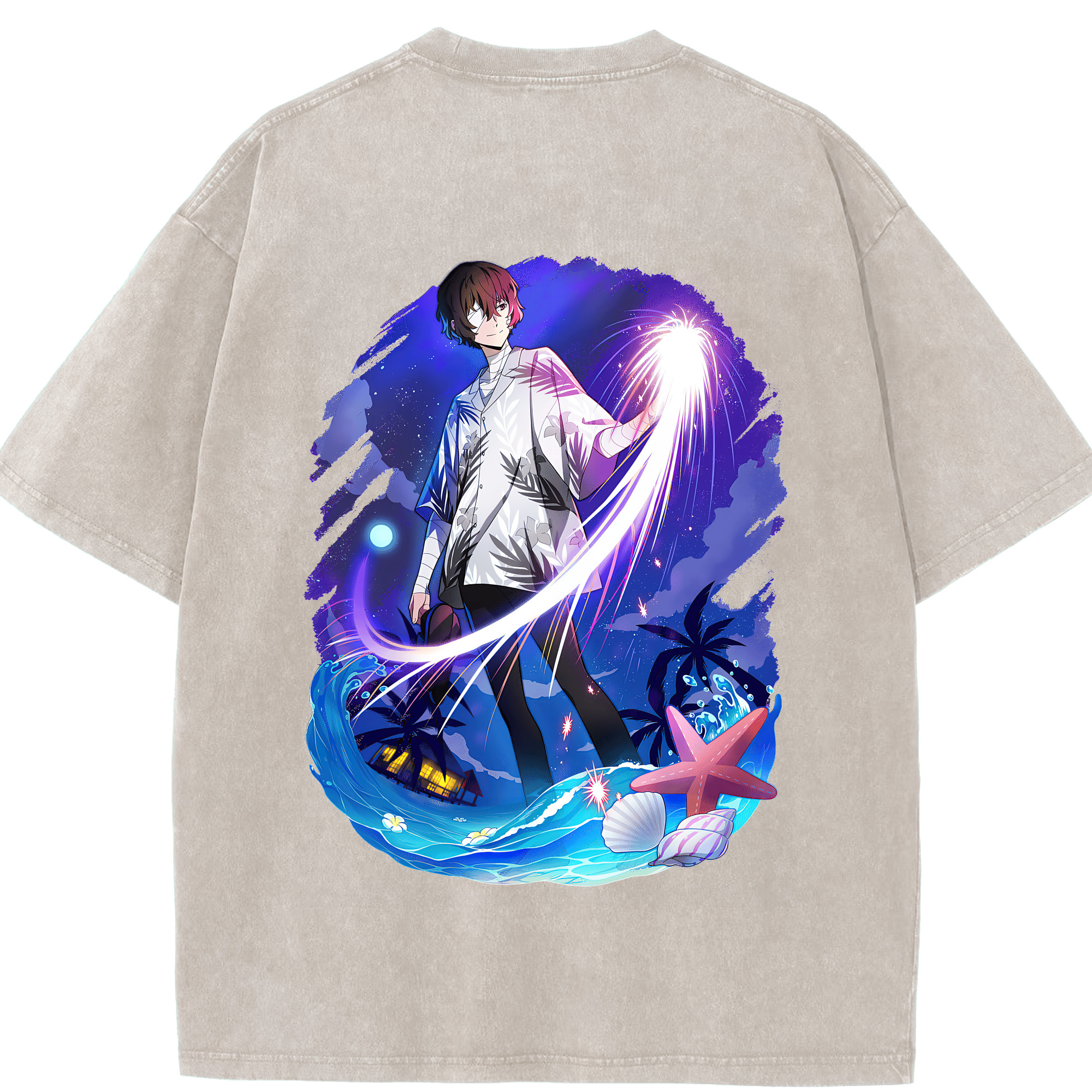 （画像用） 文豪ストレイドッグス Bungo Stray Dogs 綿100% ヴィンテージ風 半袖Tシャツ（背面プリント）