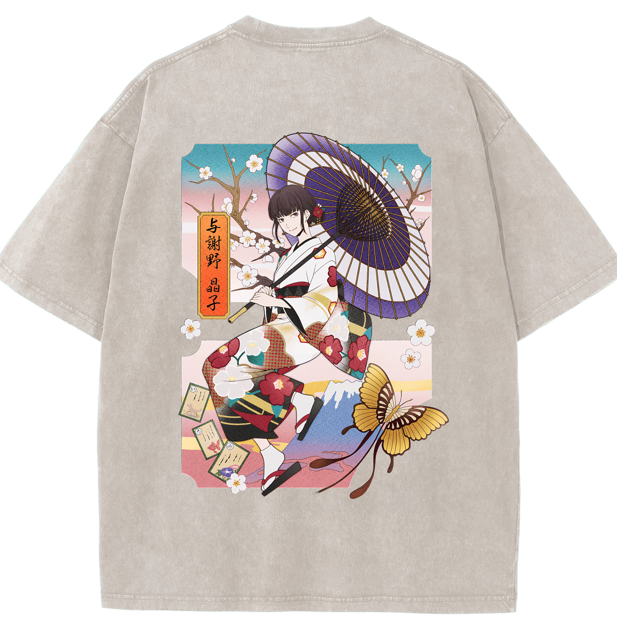 （画像用） 文豪ストレイドッグス Bungo Stray Dogs 綿100% ヴィンテージ風 半袖Tシャツ（背面プリント）