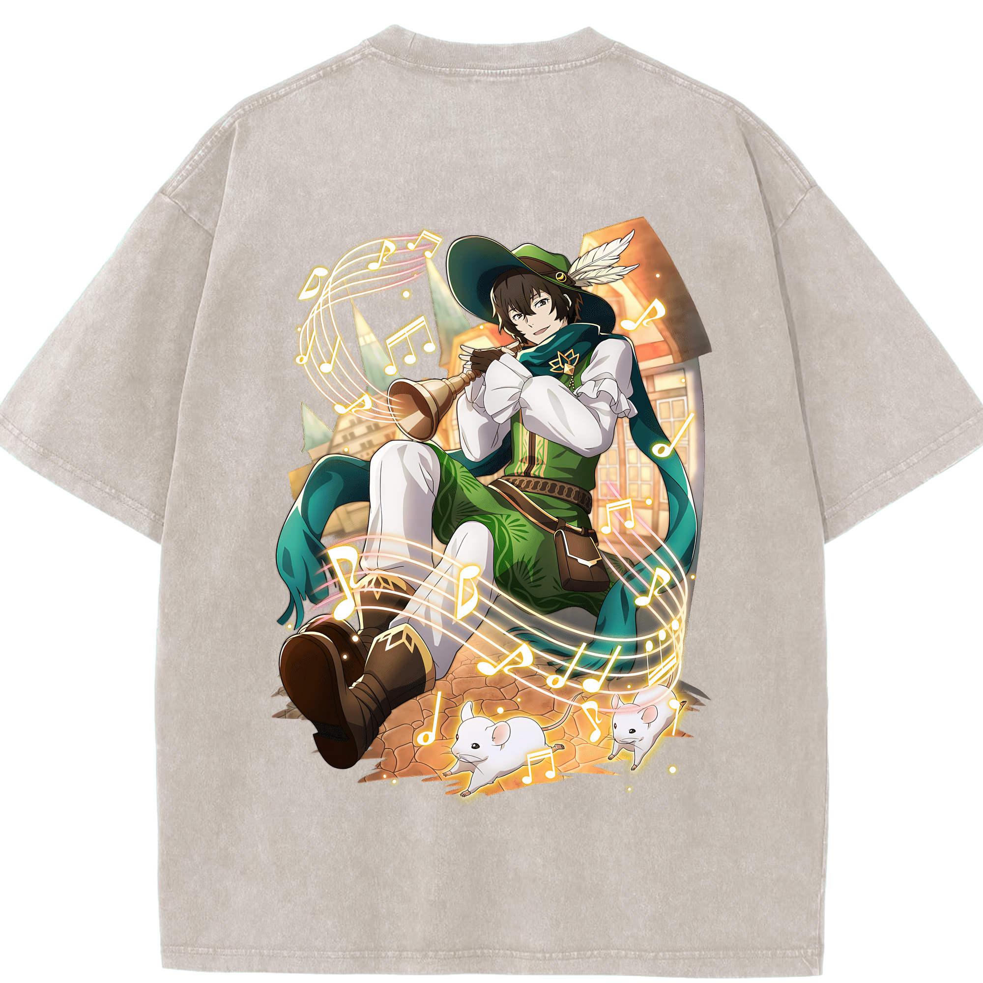 （画像用） 文豪ストレイドッグス Bungo Stray Dogs 綿100% ヴィンテージ風 半袖Tシャツ（背面プリント）