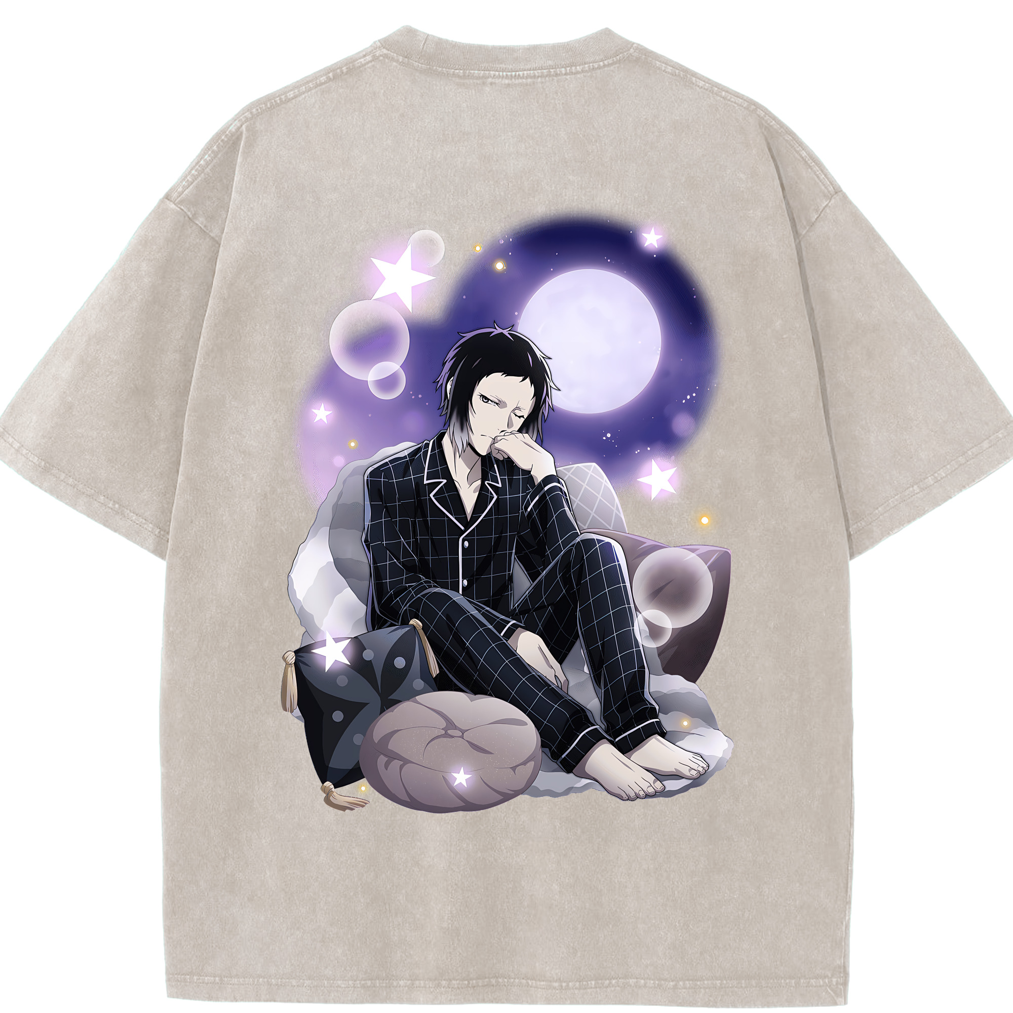 （画像用） 文豪ストレイドッグス Bungo Stray Dogs 綿100% ヴィンテージ風 半袖Tシャツ（背面プリント）