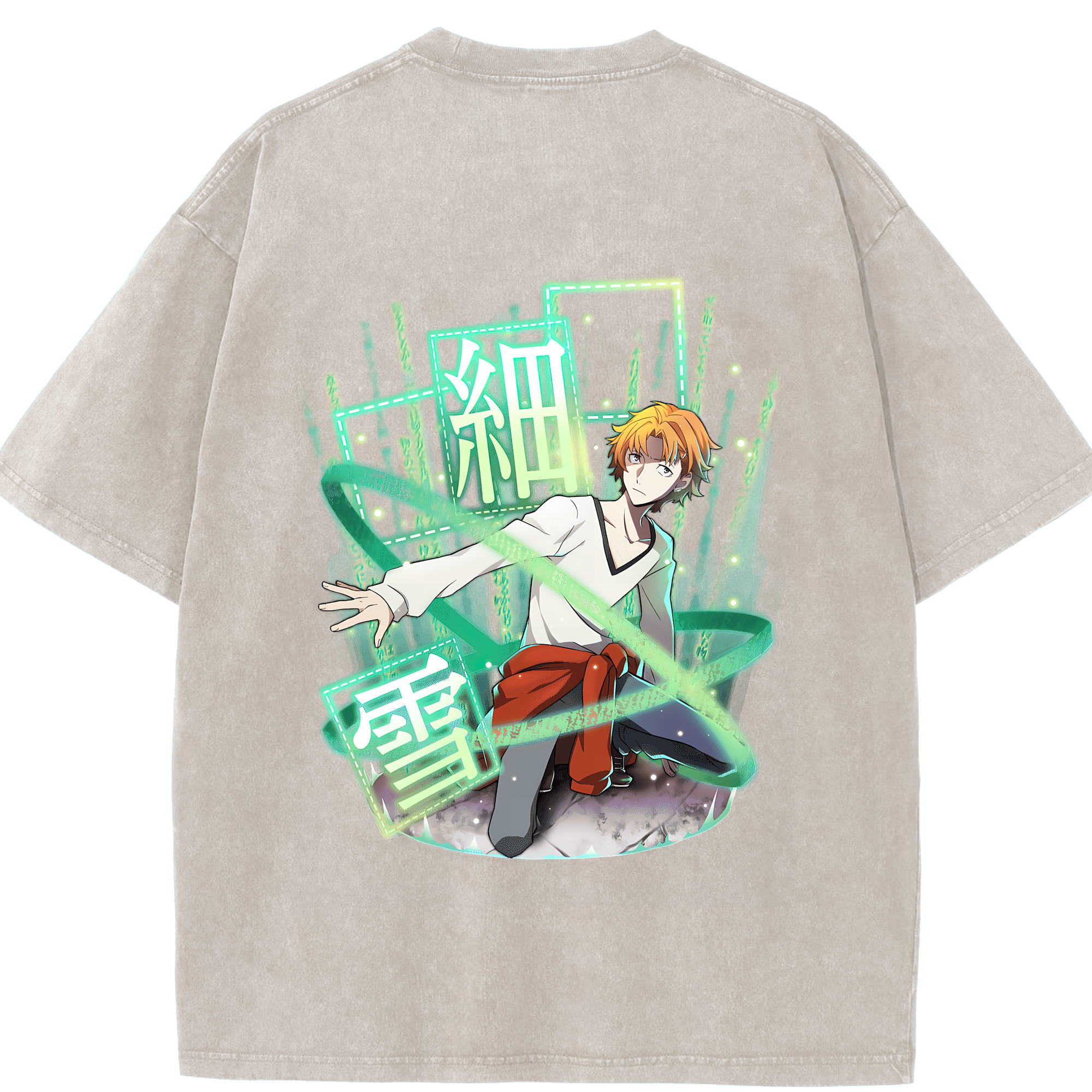 （画像用） 文豪ストレイドッグス Bungo Stray Dogs 綿100% ヴィンテージ風 半袖Tシャツ（背面プリント）