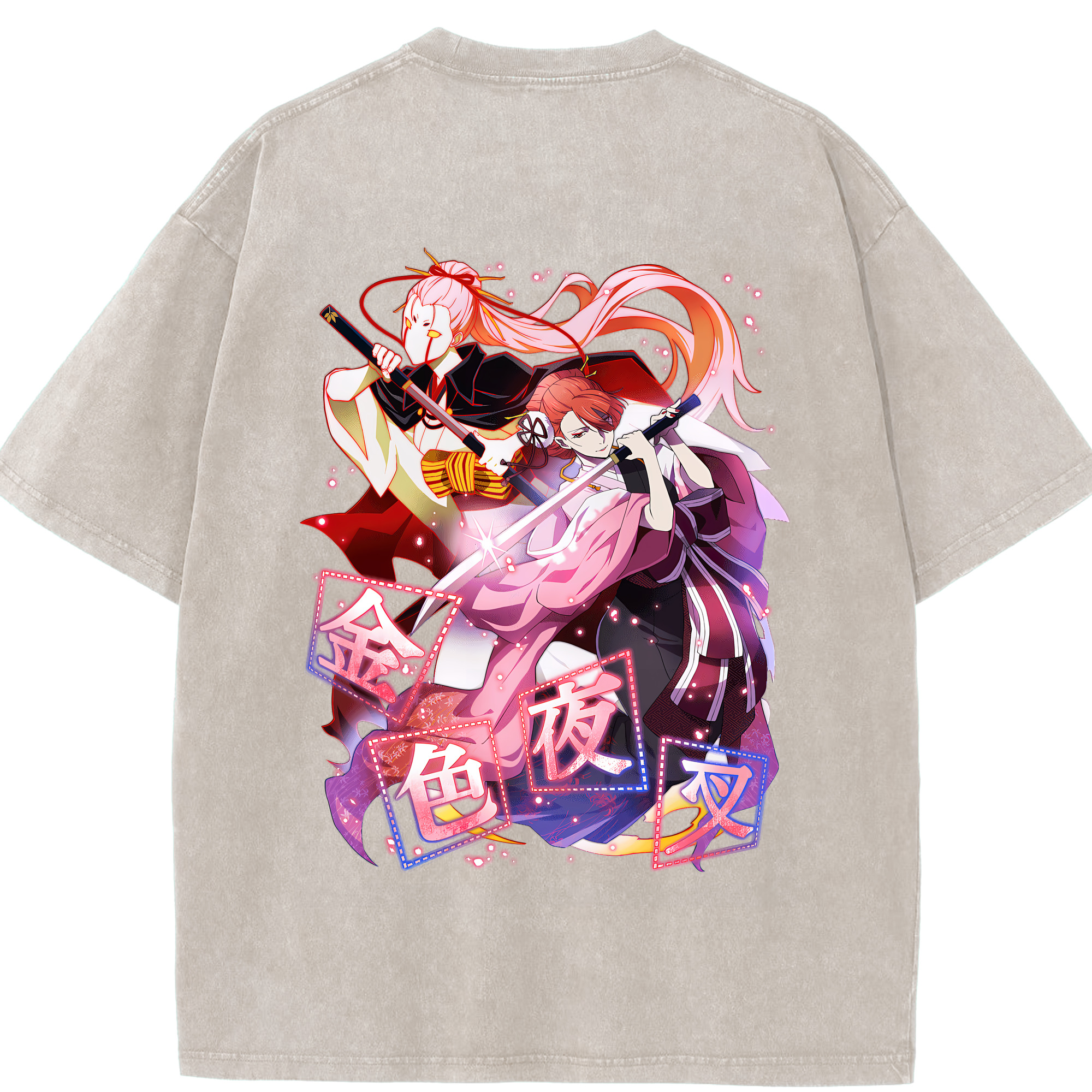 （画像用） 文豪ストレイドッグス Bungo Stray Dogs 綿100% ヴィンテージ風 半袖Tシャツ（背面プリント）