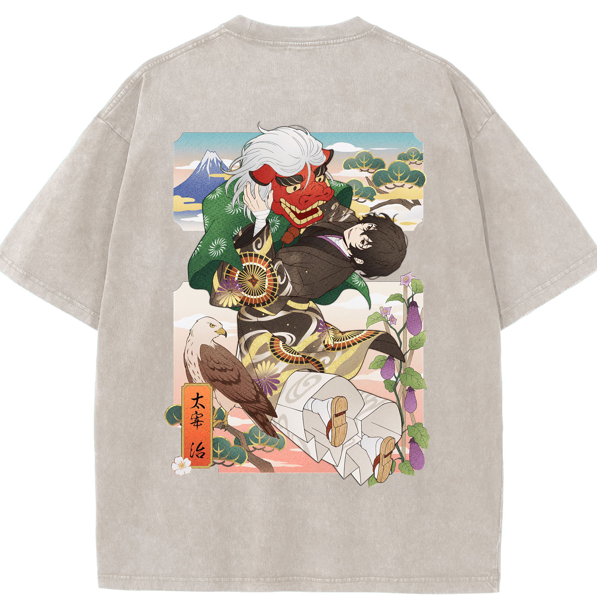 （画像用） 文豪ストレイドッグス Bungo Stray Dogs 綿100% ヴィンテージ風 半袖Tシャツ（背面プリント）