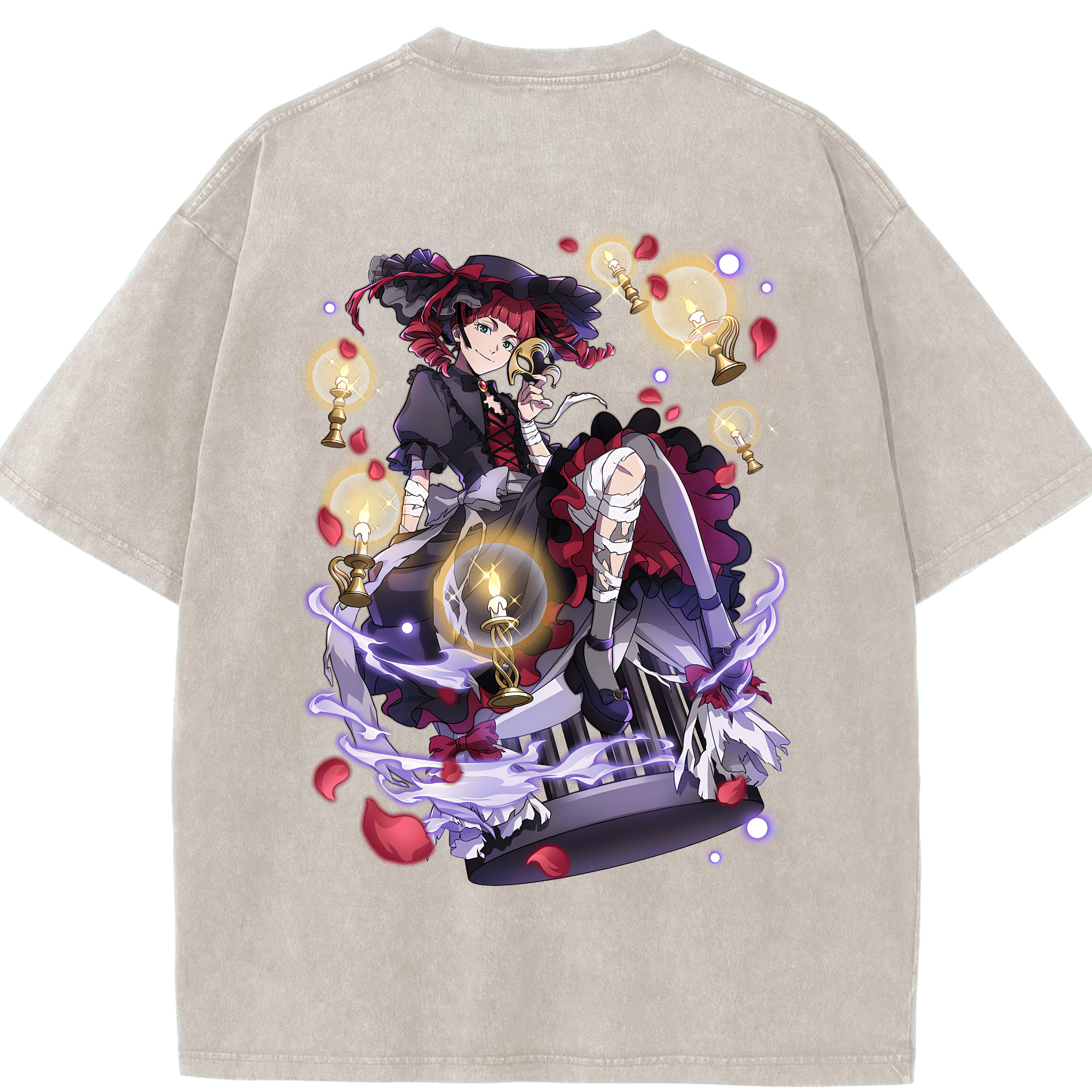 （画像用） 文豪ストレイドッグス Bungo Stray Dogs 綿100% ヴィンテージ風 半袖Tシャツ（背面プリント）