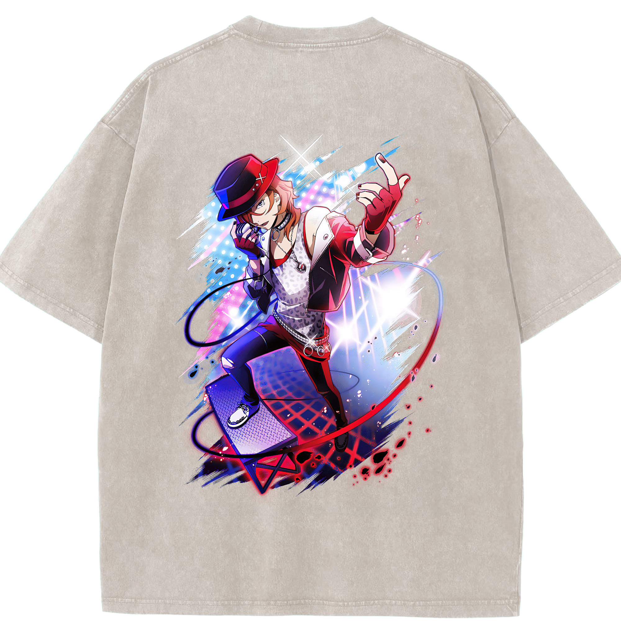 （画像用） 文豪ストレイドッグス Bungo Stray Dogs 綿100% ヴィンテージ風 半袖Tシャツ（背面プリント）