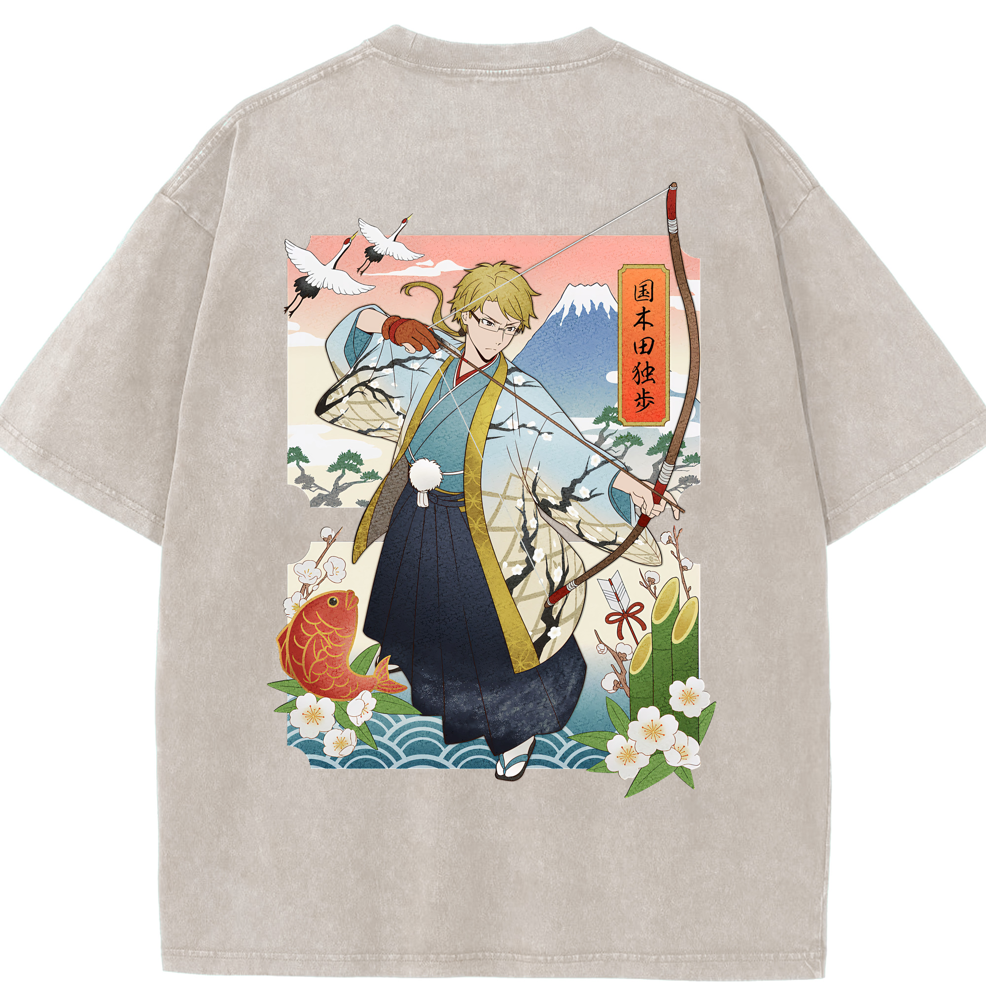（画像用） 文豪ストレイドッグス Bungo Stray Dogs 綿100% ヴィンテージ風 半袖Tシャツ（背面プリント）