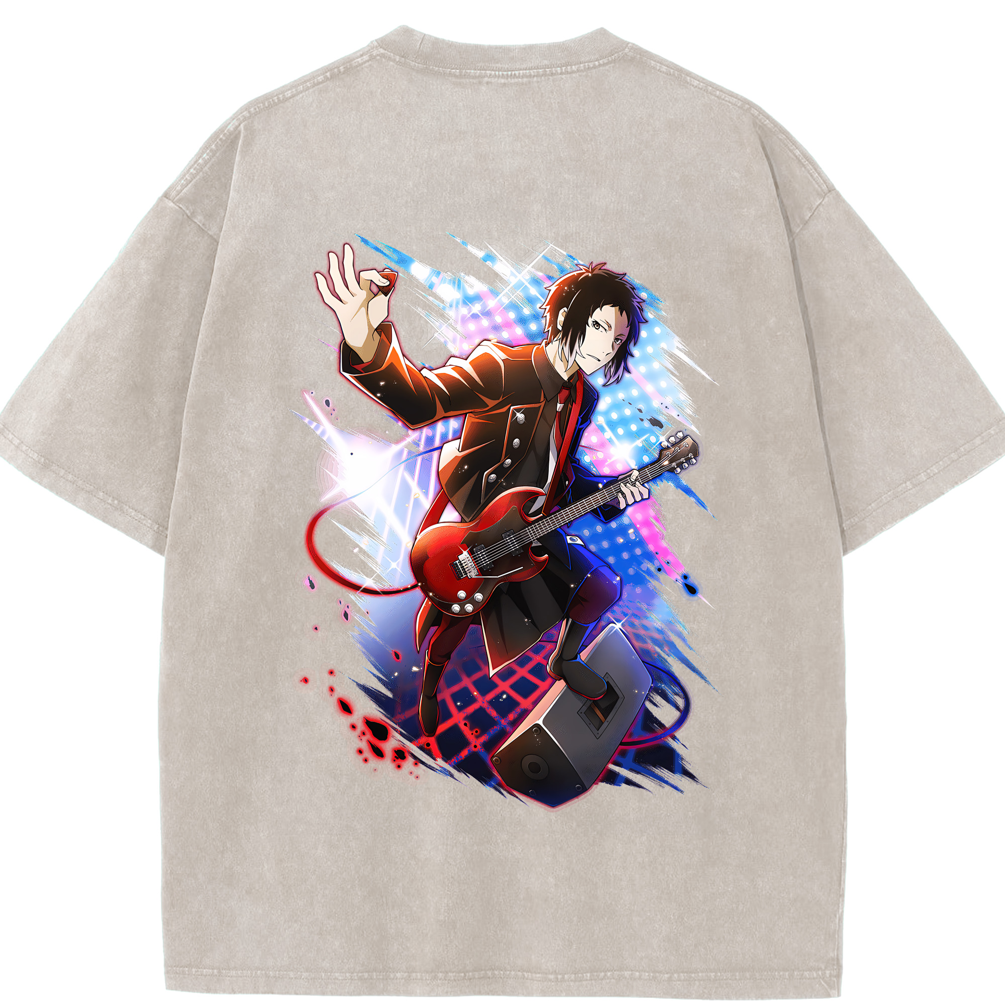 （画像用） 文豪ストレイドッグス Bungo Stray Dogs 綿100% ヴィンテージ風 半袖Tシャツ（背面プリント）