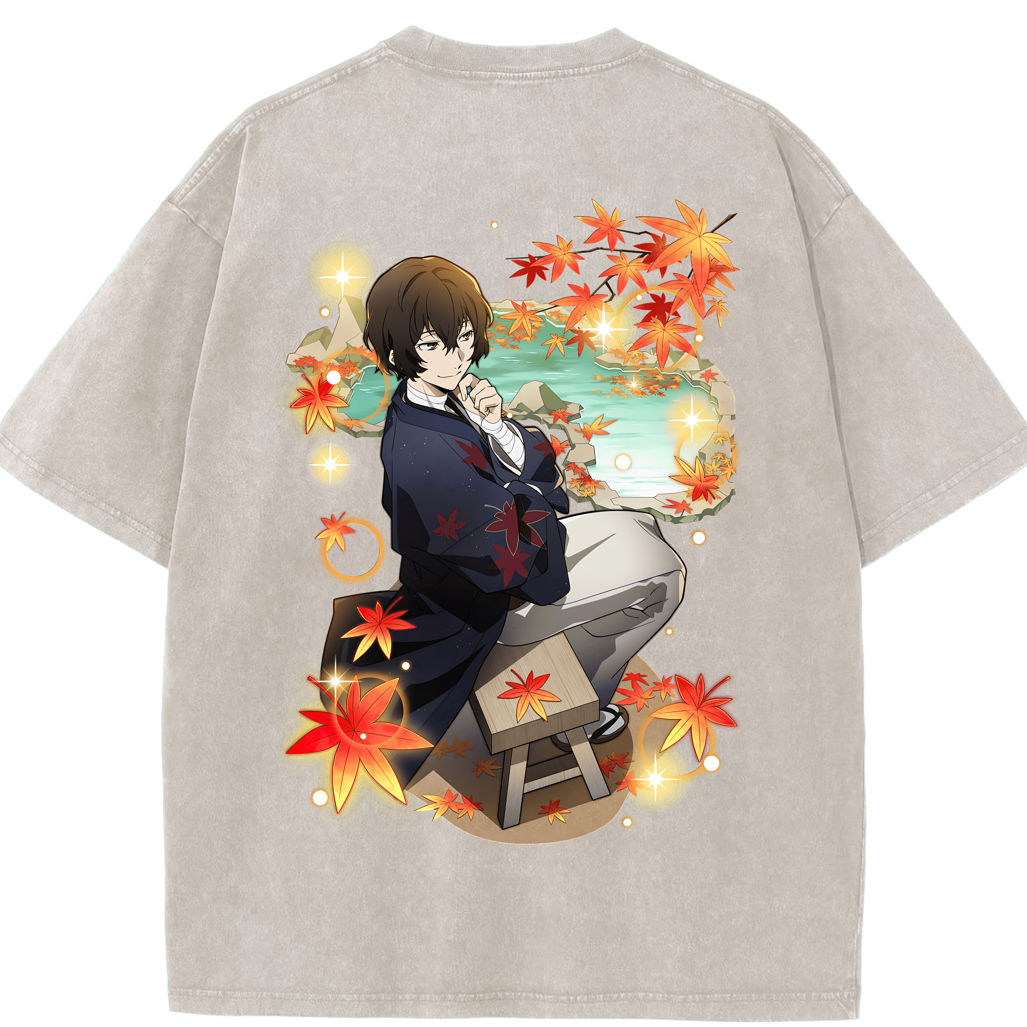 （画像用） 文豪ストレイドッグス Bungo Stray Dogs 綿100% ヴィンテージ風 半袖Tシャツ（背面プリント）