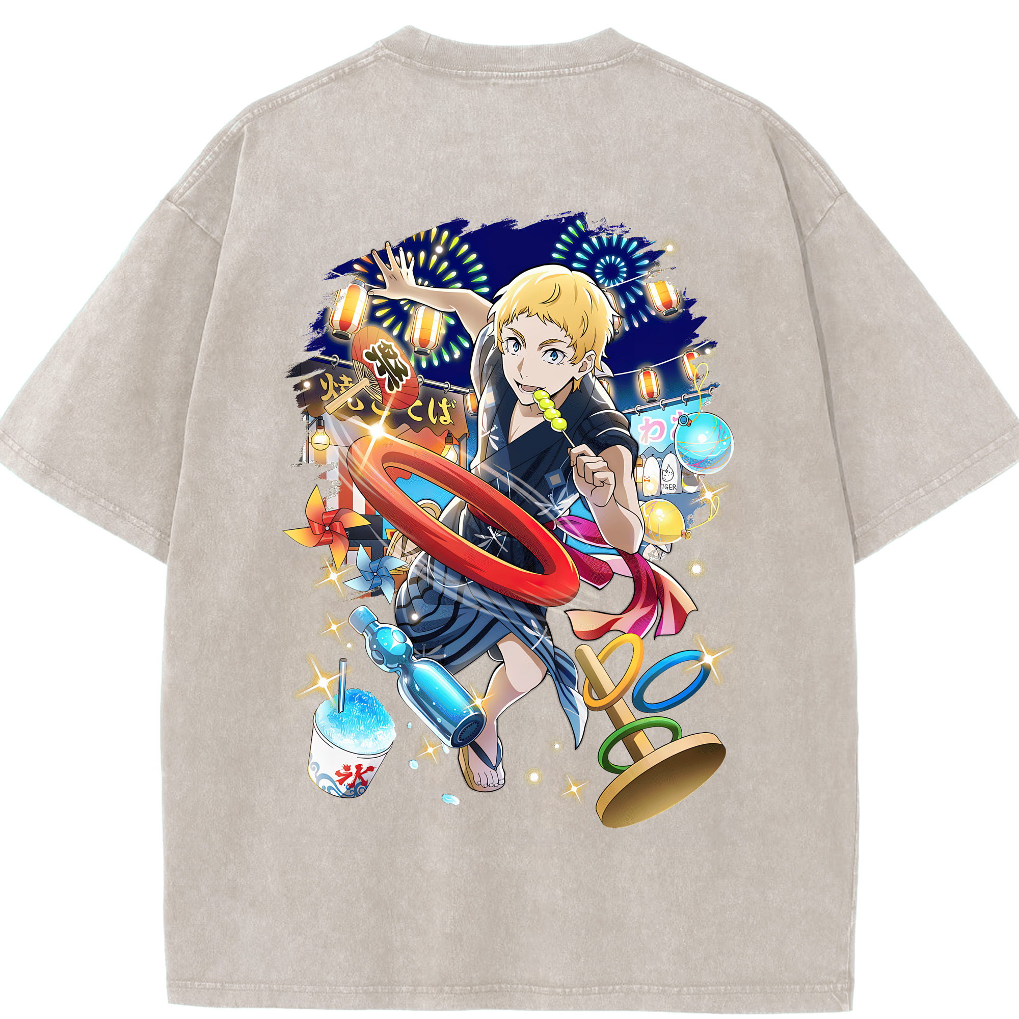 （画像用） 文豪ストレイドッグス Bungo Stray Dogs 綿100% ヴィンテージ風 半袖Tシャツ（背面プリント）