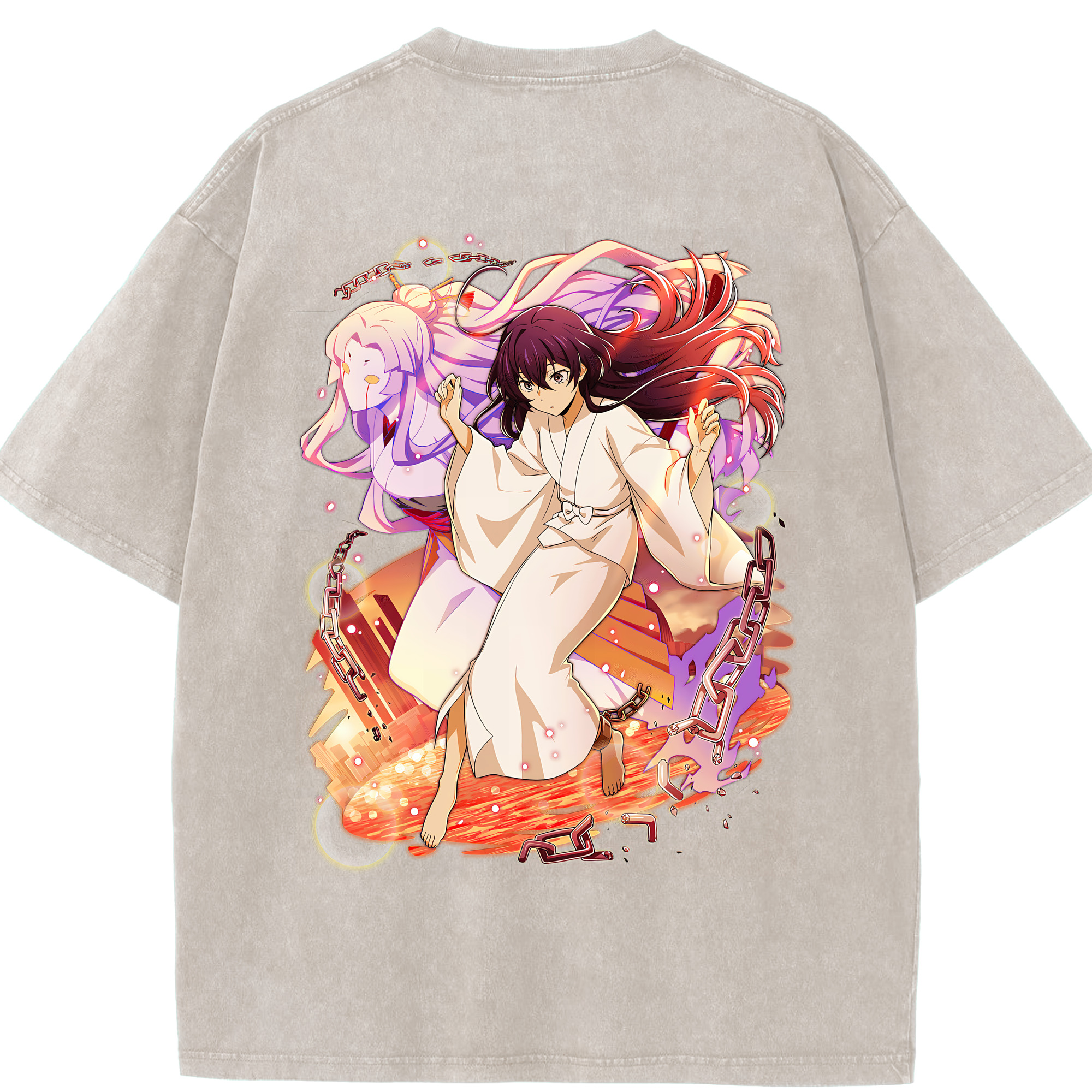 （画像用） 文豪ストレイドッグス Bungo Stray Dogs 綿100% ヴィンテージ風 半袖Tシャツ（背面プリント）