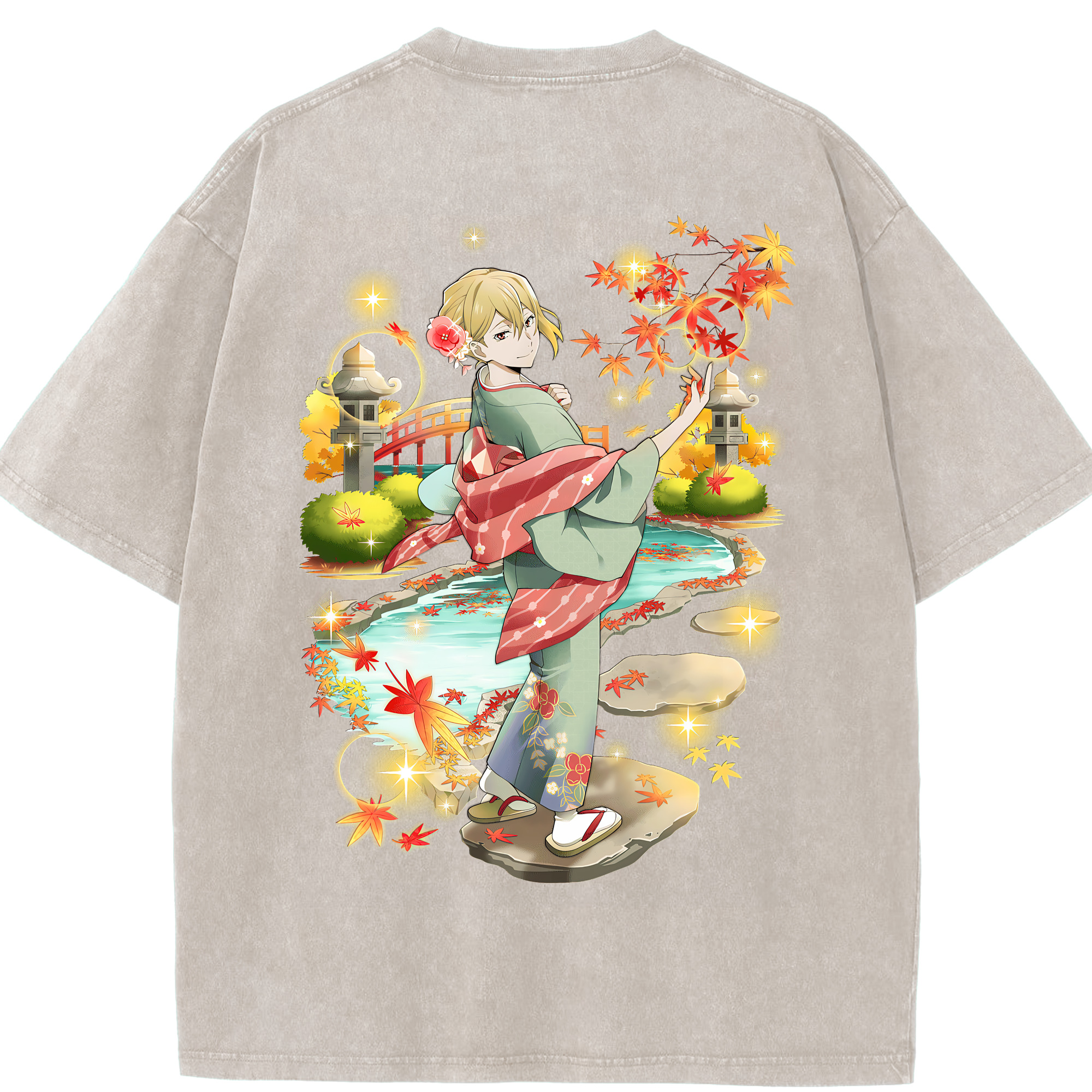 （画像用） 文豪ストレイドッグス Bungo Stray Dogs 綿100% ヴィンテージ風 半袖Tシャツ（背面プリント）