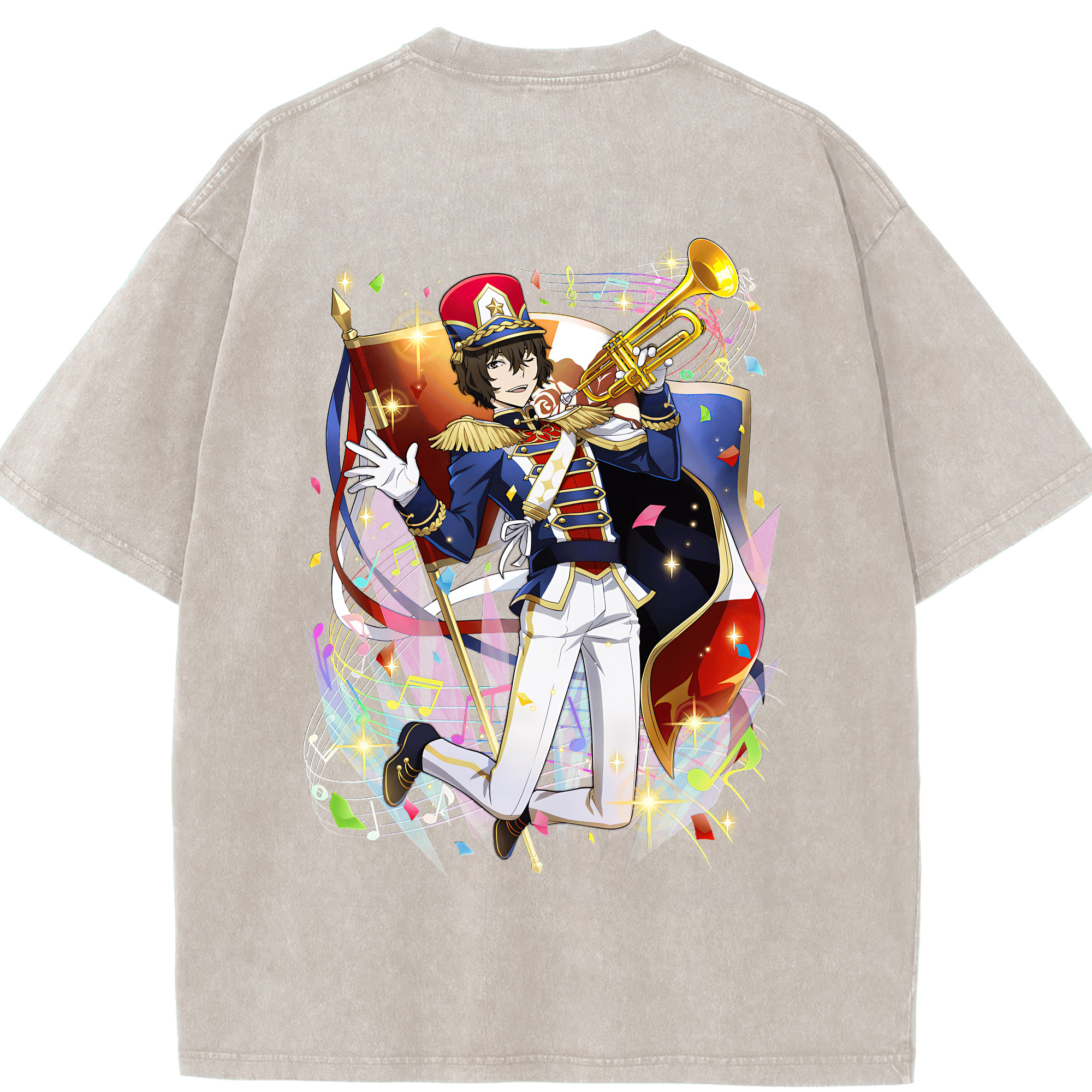 （画像用） 文豪ストレイドッグス Bungo Stray Dogs 綿100% ヴィンテージ風 半袖Tシャツ（背面プリント）