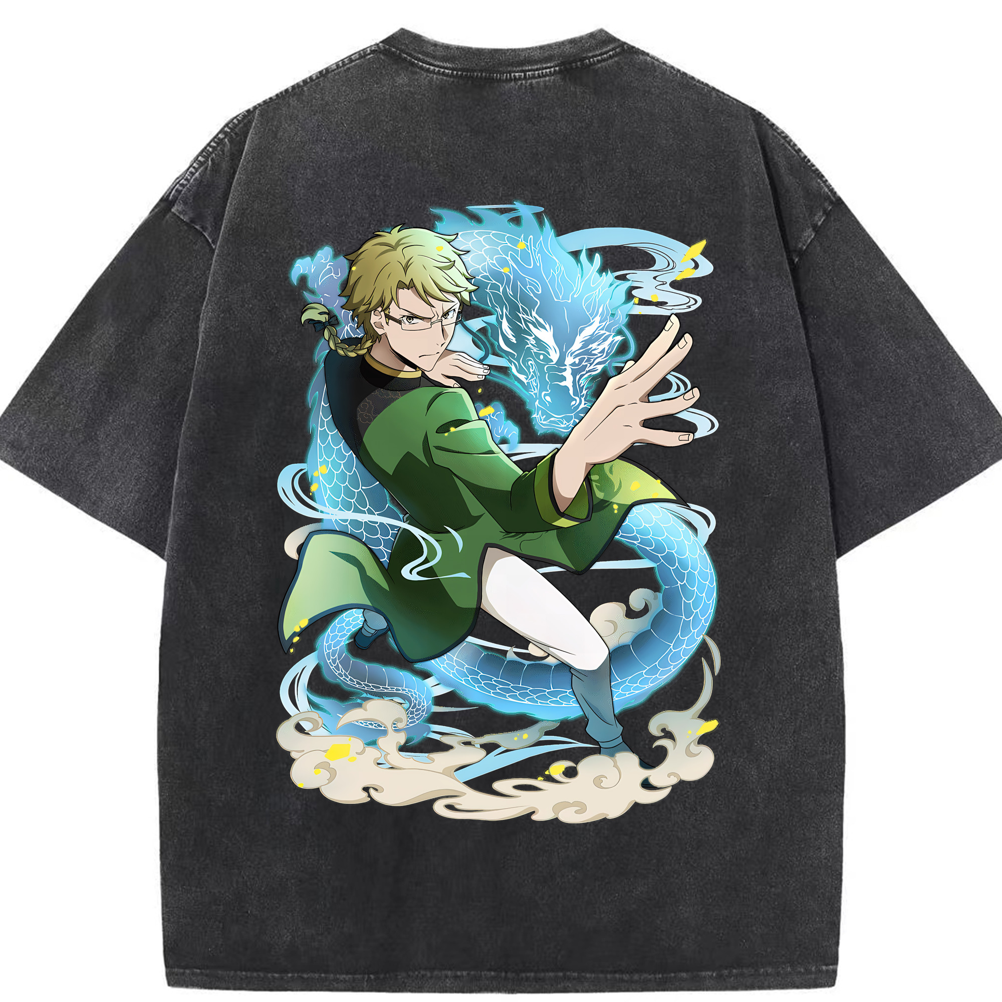 （画像用） 文豪ストレイドッグス Bungo Stray Dogs 綿100% ヴィンテージ風 半袖Tシャツ（背面プリント）