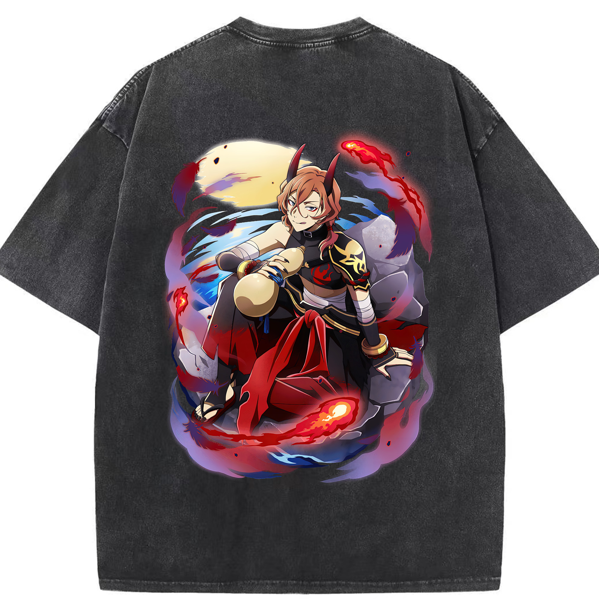 （画像用） 文豪ストレイドッグス Bungo Stray Dogs 綿100% ヴィンテージ風 半袖Tシャツ（背面プリント）