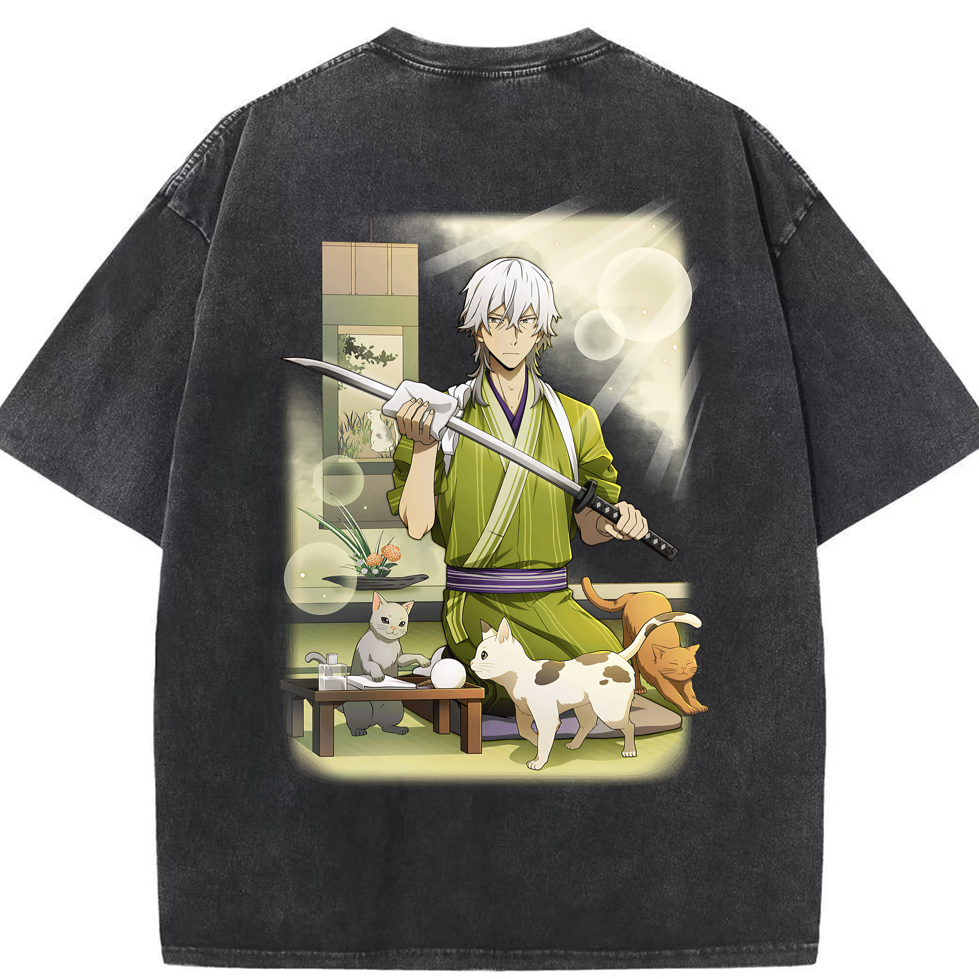 （画像用） 文豪ストレイドッグス Bungo Stray Dogs 綿100% ヴィンテージ風 半袖Tシャツ（背面プリント）