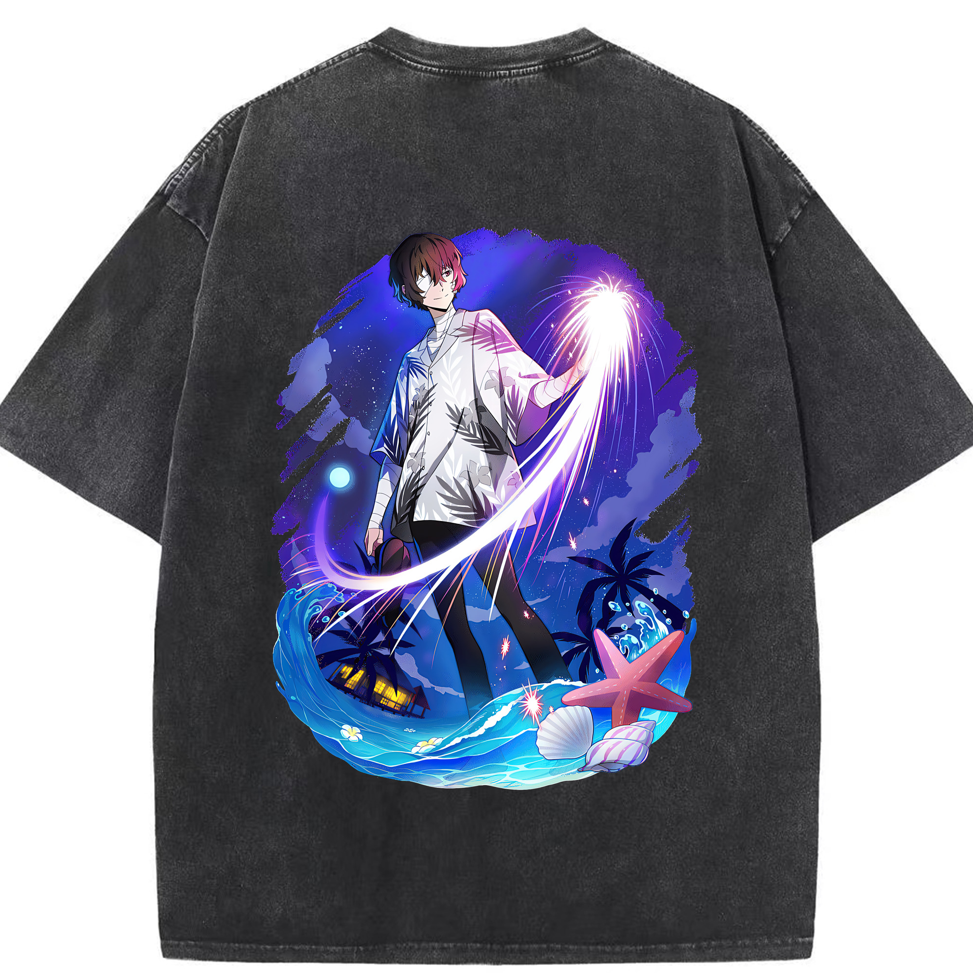 （画像用） 文豪ストレイドッグス Bungo Stray Dogs 綿100% ヴィンテージ風 半袖Tシャツ（背面プリント）