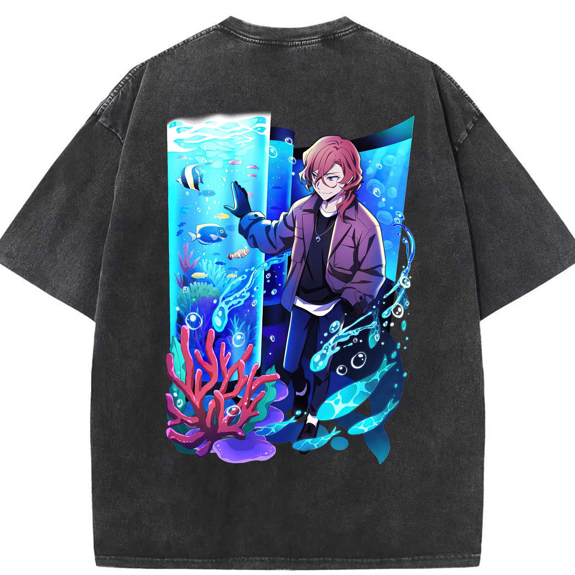 （画像用） 文豪ストレイドッグス Bungo Stray Dogs 綿100% ヴィンテージ風 半袖Tシャツ（背面プリント）