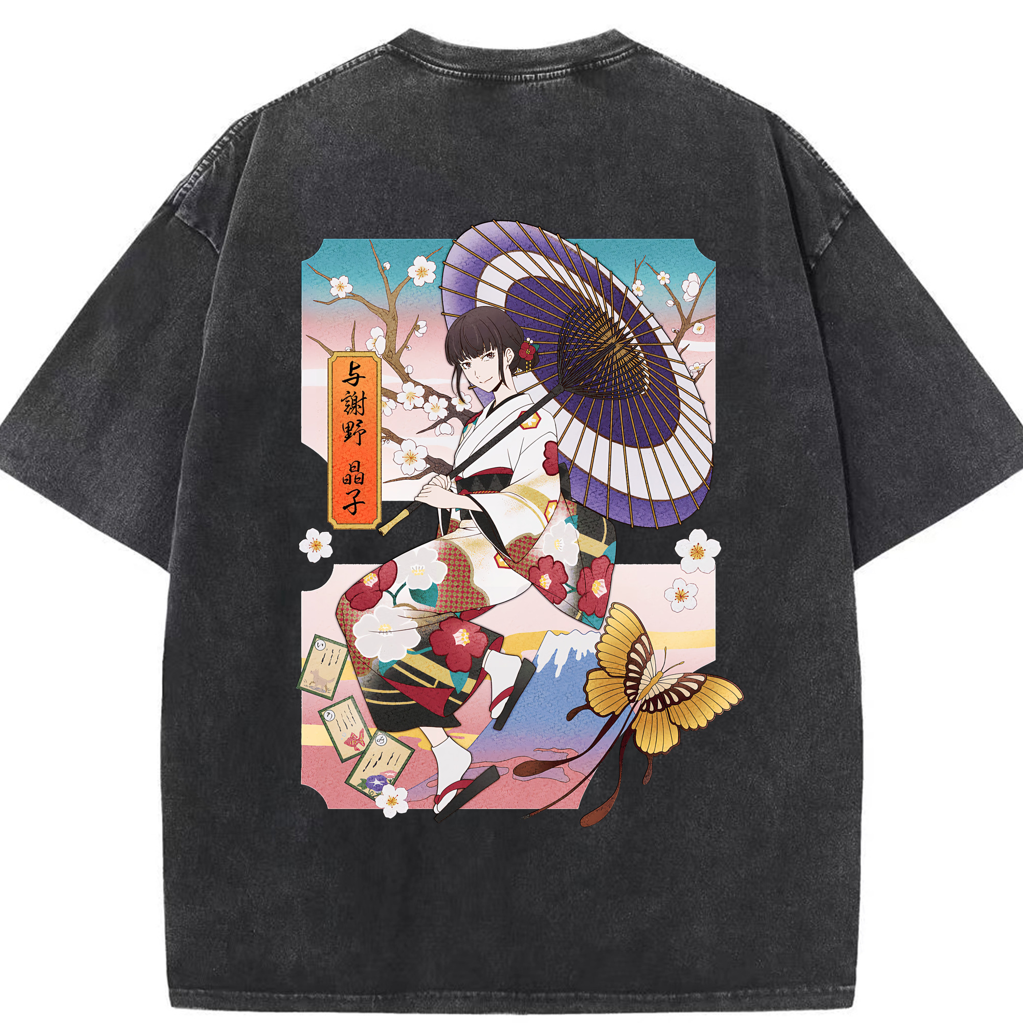 （画像用） 文豪ストレイドッグス Bungo Stray Dogs 綿100% ヴィンテージ風 半袖Tシャツ（背面プリント）