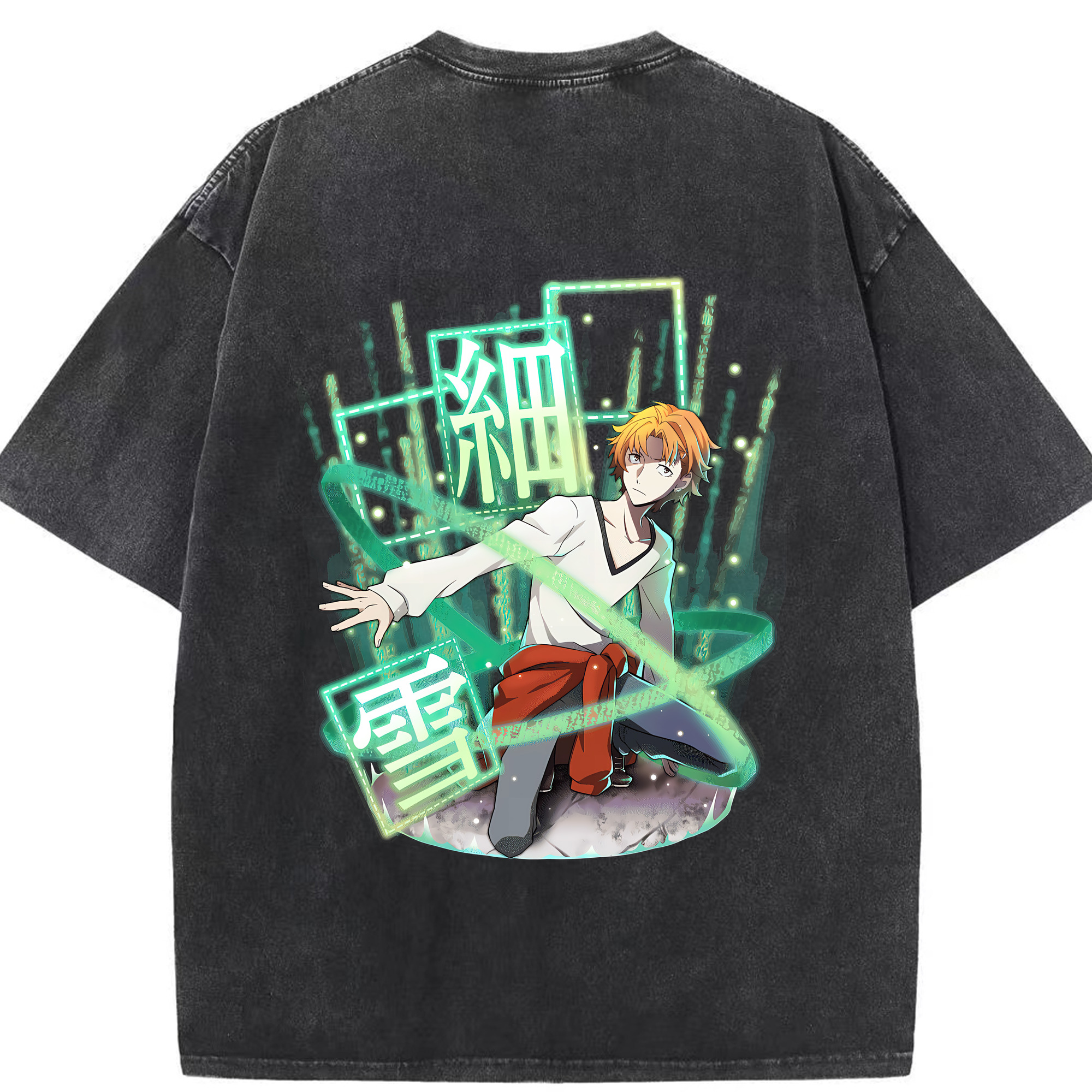 （画像用） 文豪ストレイドッグス Bungo Stray Dogs 綿100% ヴィンテージ風 半袖Tシャツ（背面プリント）