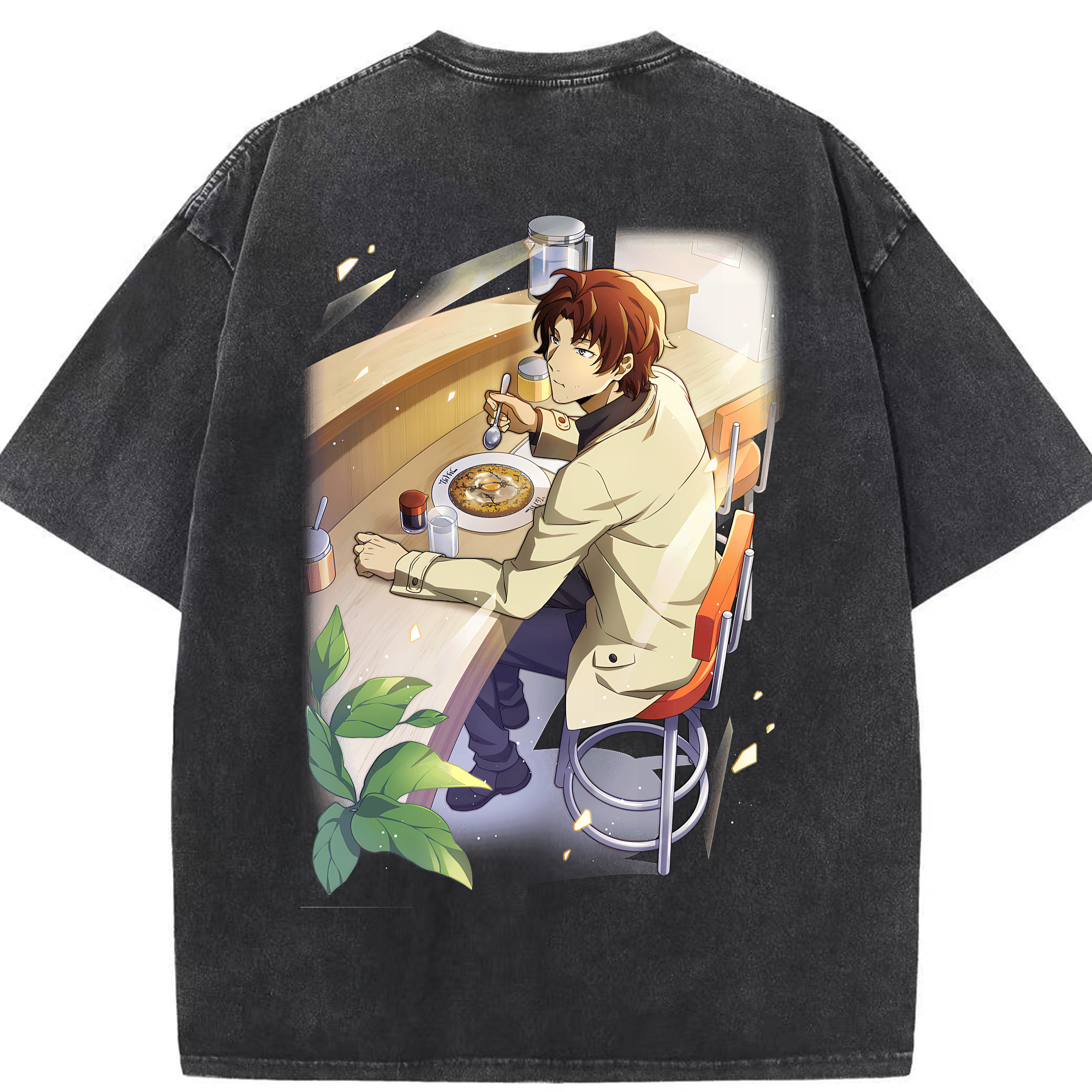 （画像用） 文豪ストレイドッグス Bungo Stray Dogs 綿100% ヴィンテージ風 半袖Tシャツ（背面プリント）