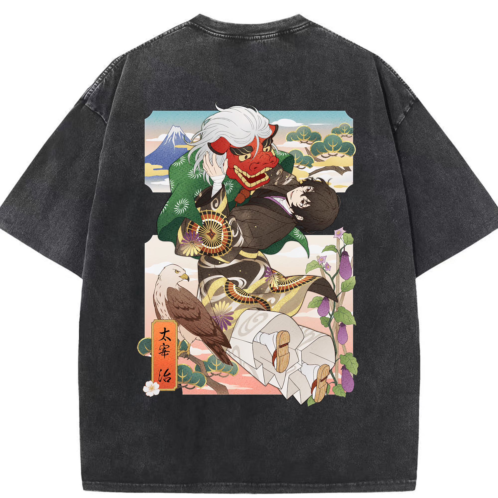 （画像用） 文豪ストレイドッグス Bungo Stray Dogs 綿100% ヴィンテージ風 半袖Tシャツ（背面プリント）