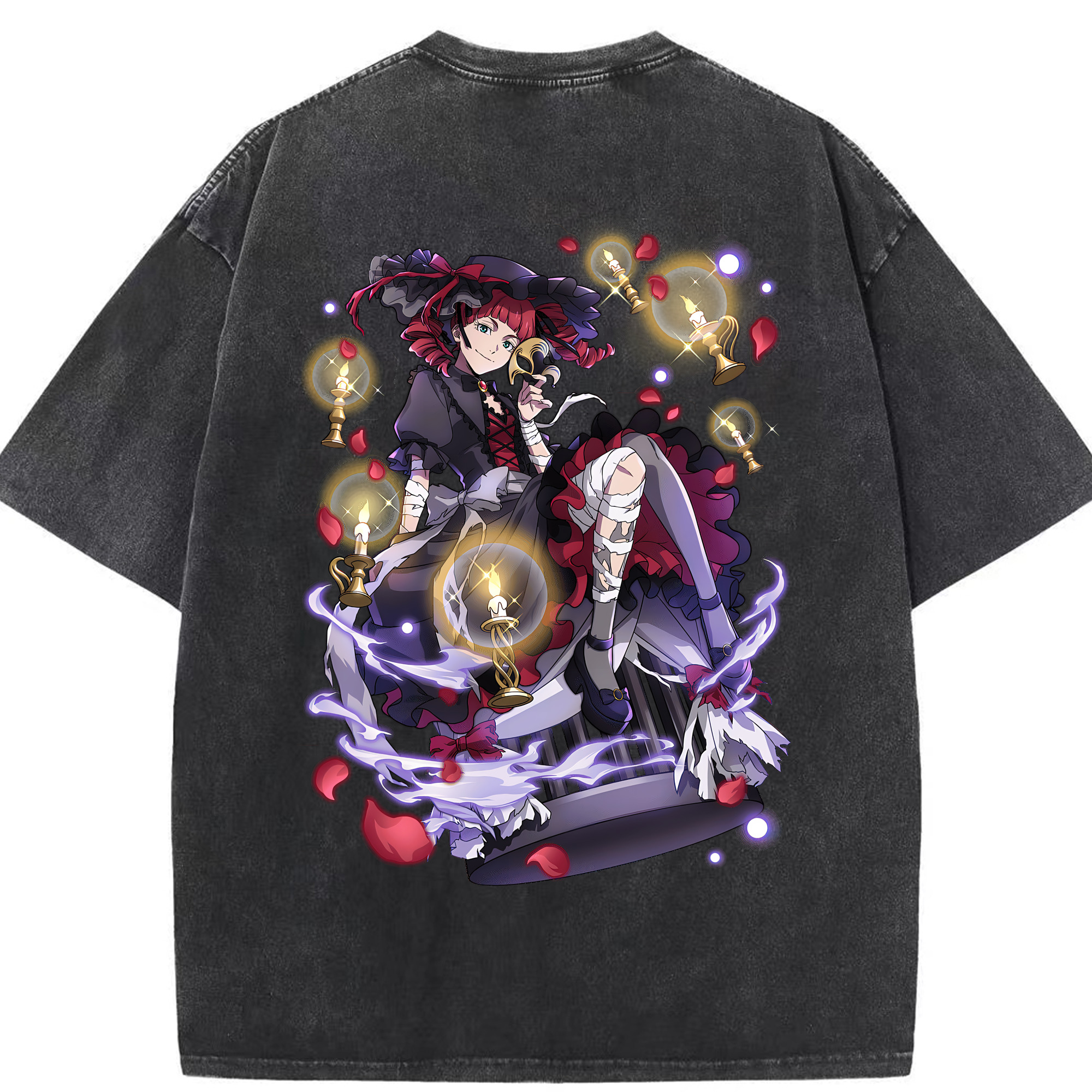 （画像用） 文豪ストレイドッグス Bungo Stray Dogs 綿100% ヴィンテージ風 半袖Tシャツ（背面プリント）