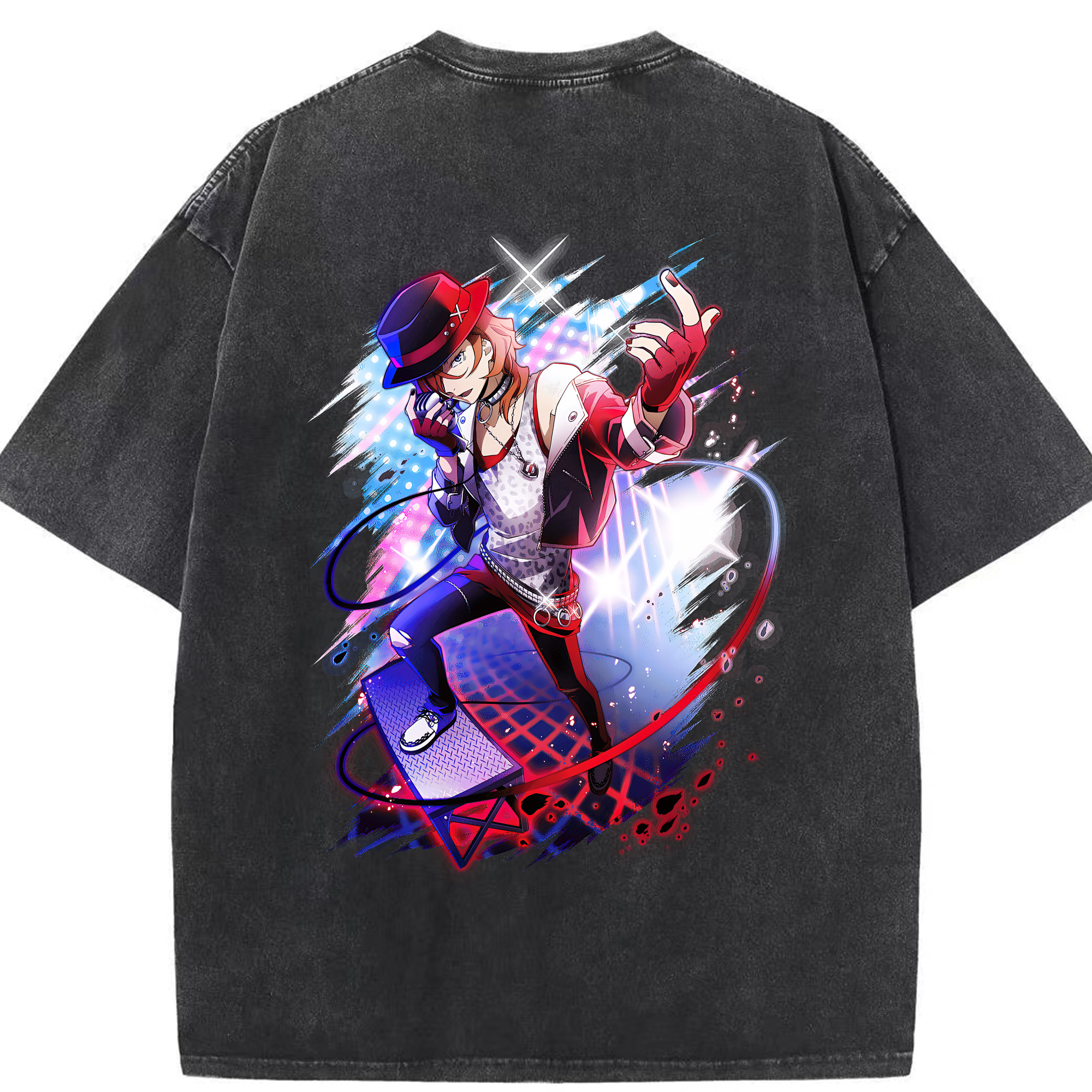 （画像用） 文豪ストレイドッグス Bungo Stray Dogs 綿100% ヴィンテージ風 半袖Tシャツ（背面プリント）