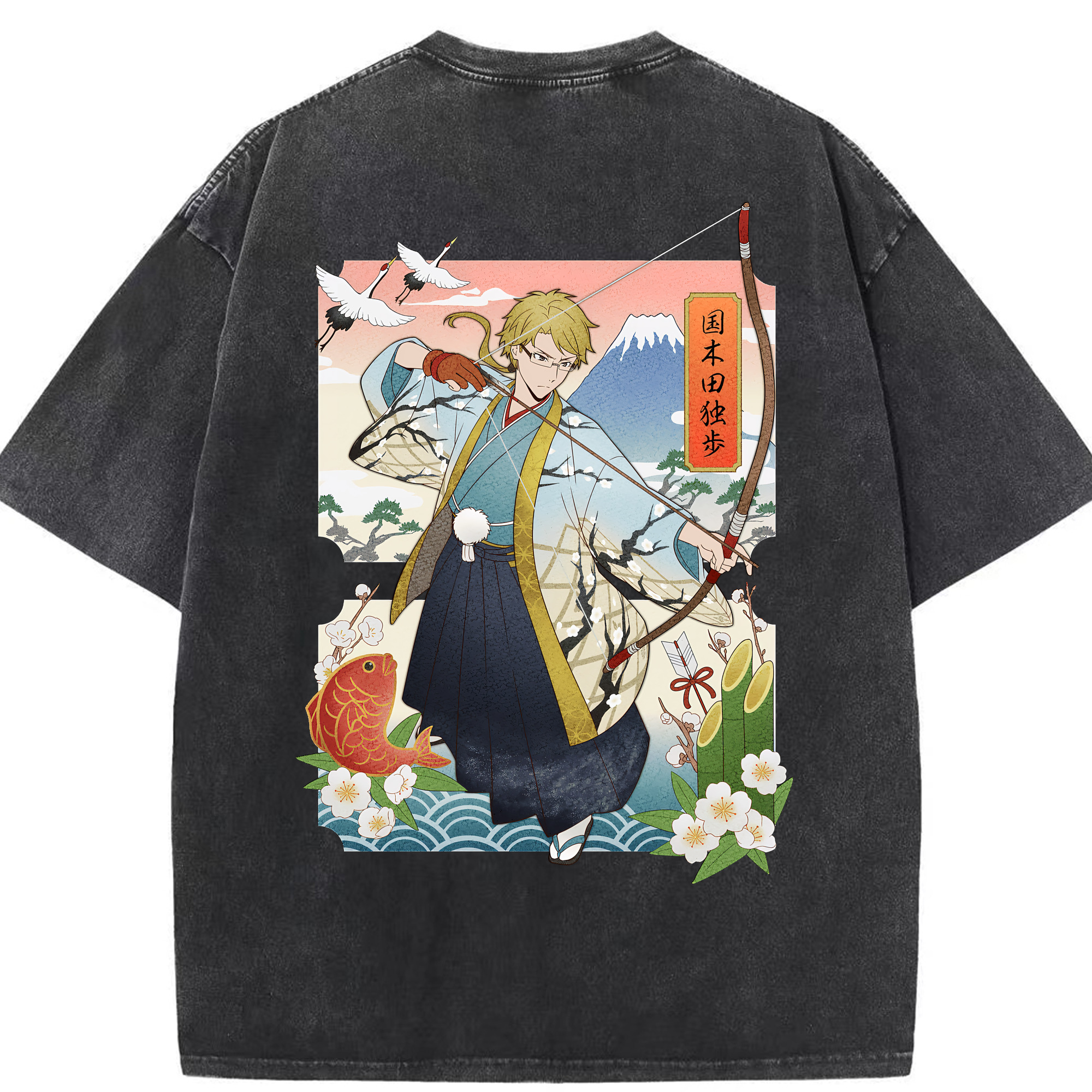 （画像用） 文豪ストレイドッグス Bungo Stray Dogs 綿100% ヴィンテージ風 半袖Tシャツ（背面プリント）