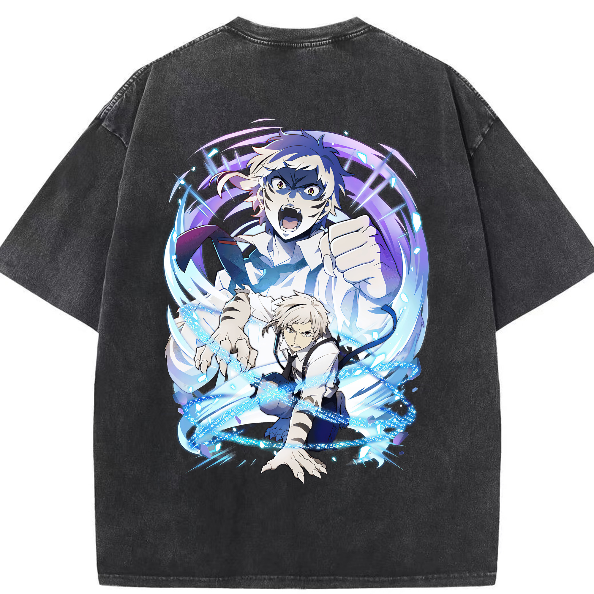 （画像用） 文豪ストレイドッグス Bungo Stray Dogs 綿100% ヴィンテージ風 半袖Tシャツ（背面プリント）