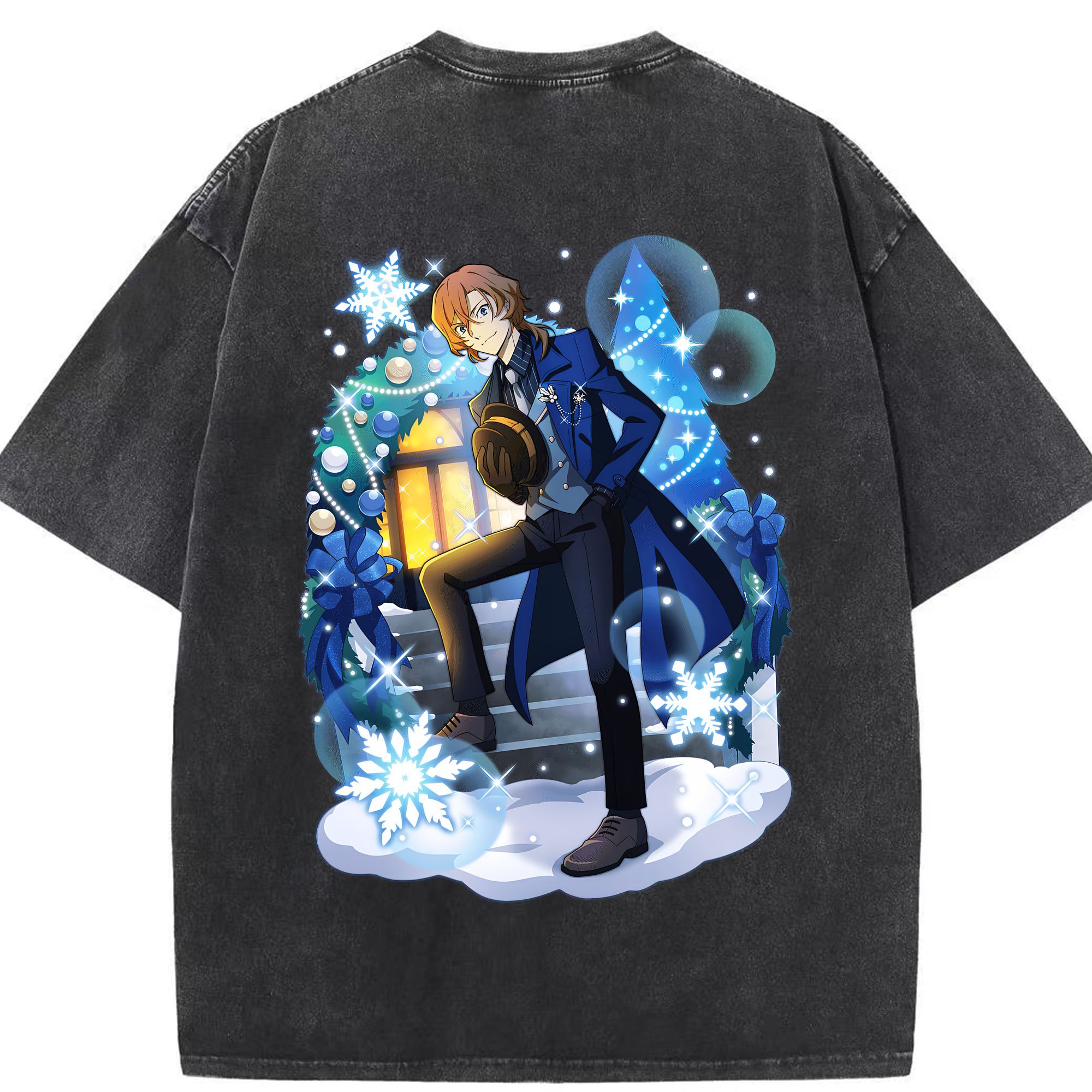 （画像用） 文豪ストレイドッグス Bungo Stray Dogs 綿100% ヴィンテージ風 半袖Tシャツ（背面プリント）