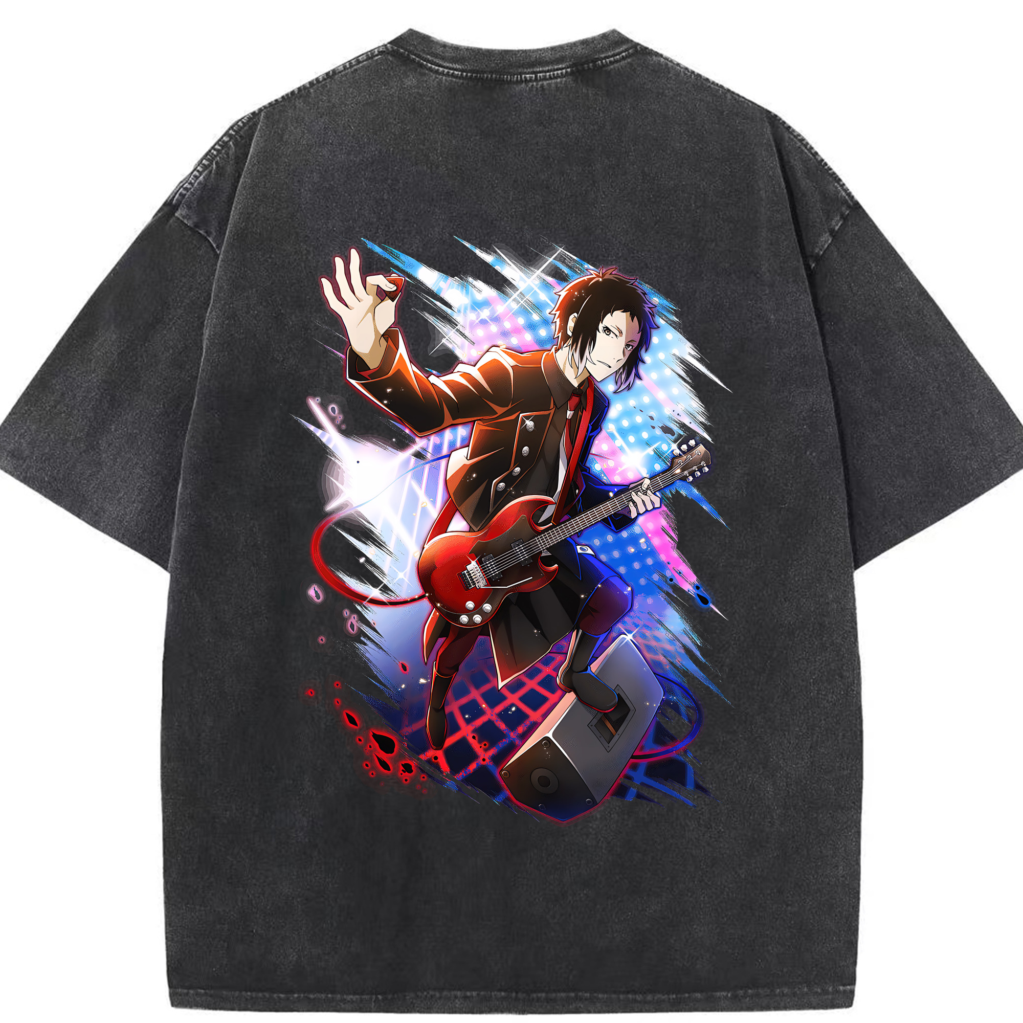 （画像用） 文豪ストレイドッグス Bungo Stray Dogs 綿100% ヴィンテージ風 半袖Tシャツ（背面プリント）