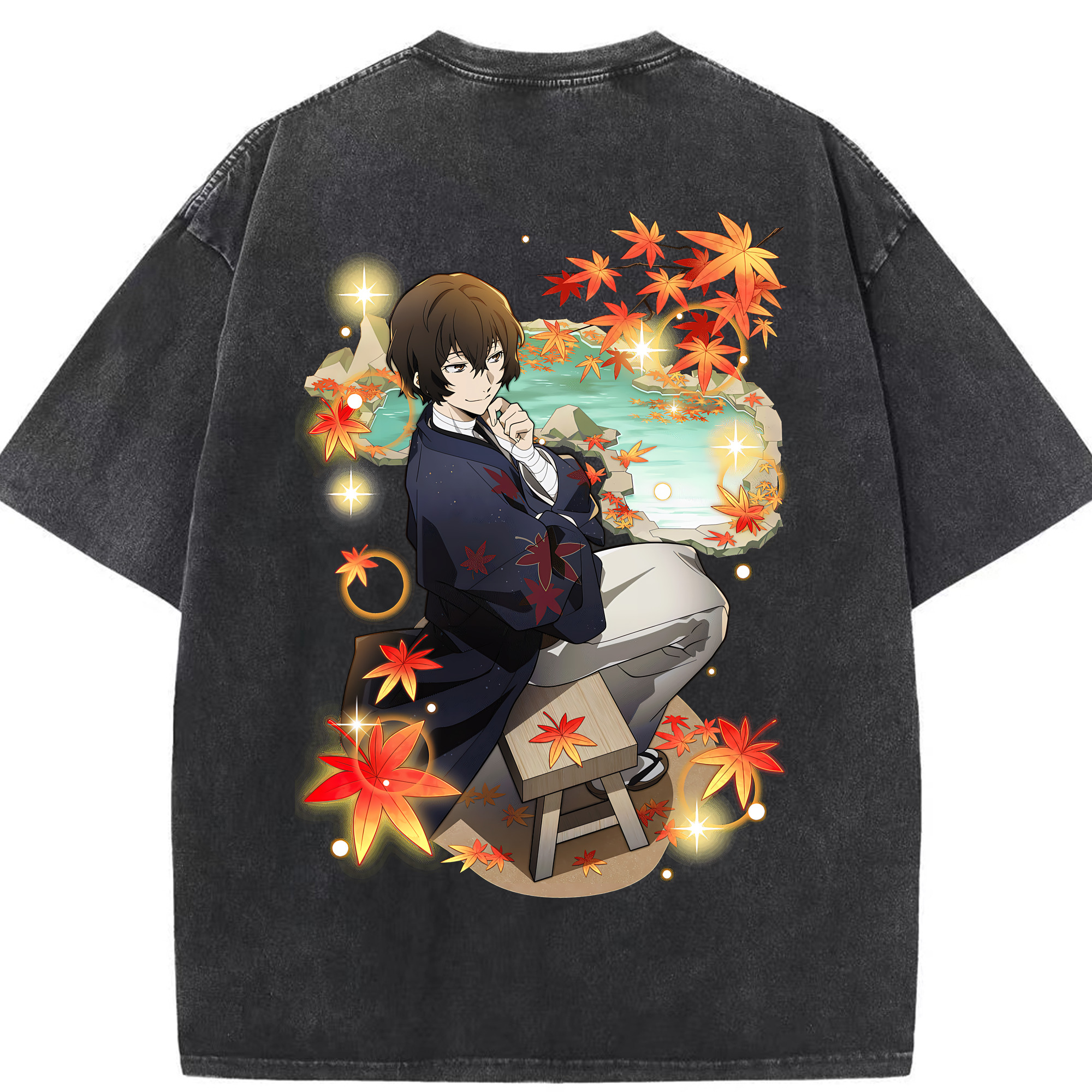 （画像用） 文豪ストレイドッグス Bungo Stray Dogs 綿100% ヴィンテージ風 半袖Tシャツ（背面プリント）