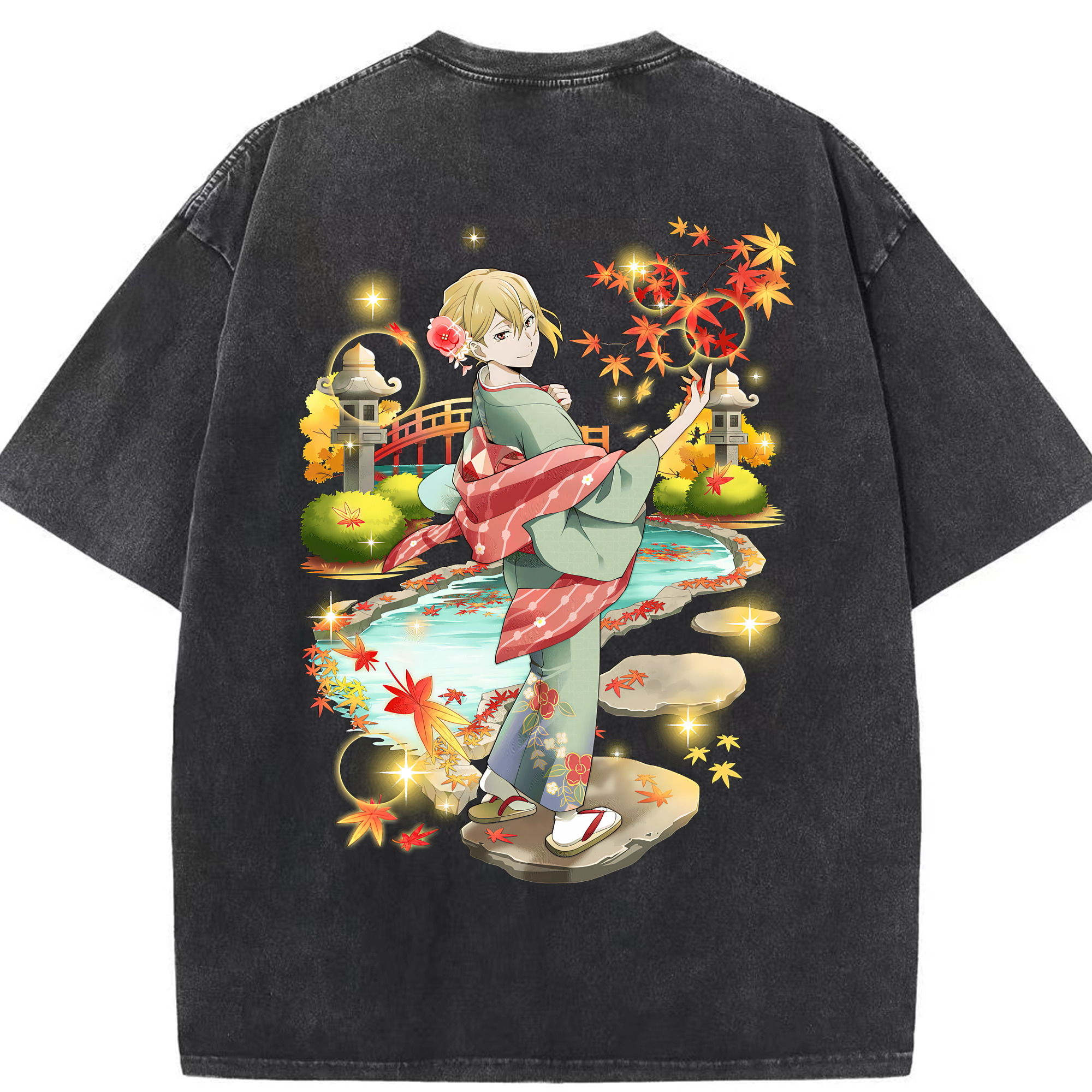 （画像用） 文豪ストレイドッグス Bungo Stray Dogs 綿100% ヴィンテージ風 半袖Tシャツ（背面プリント）