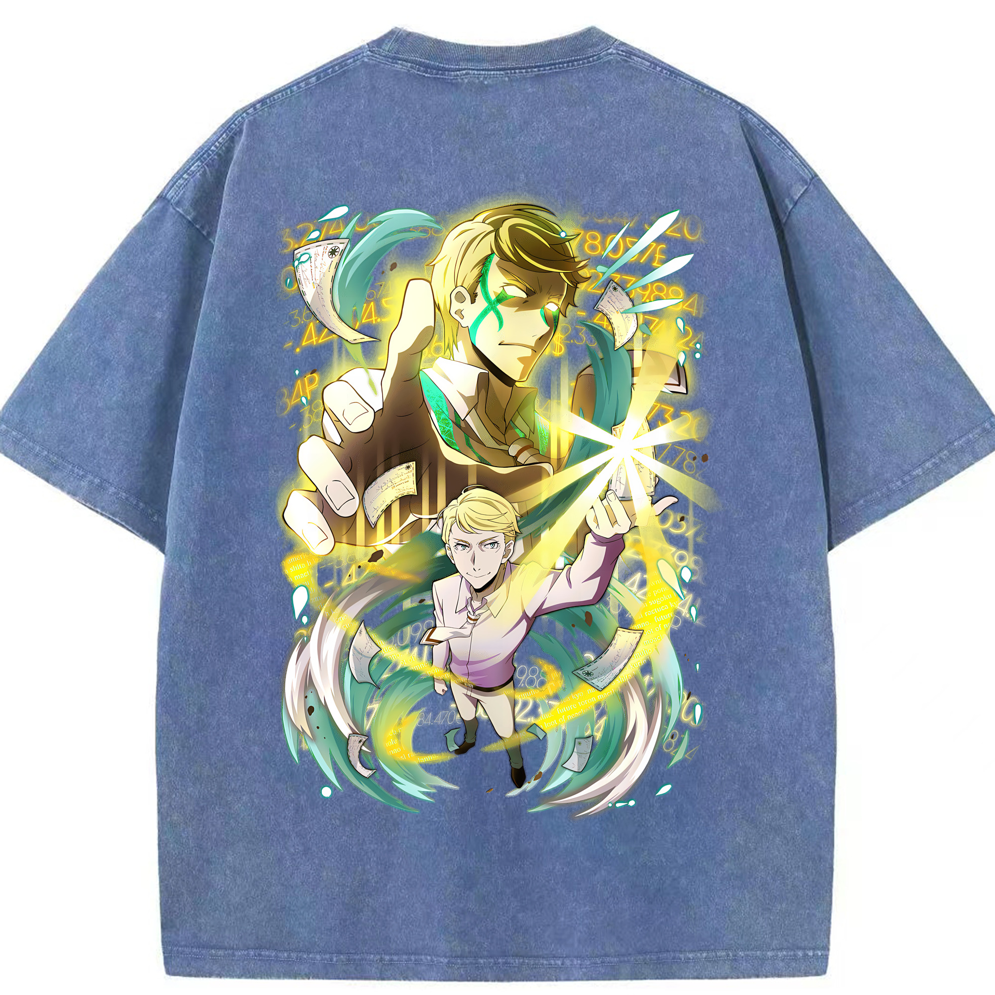 （画像用） 文豪ストレイドッグス Bungo Stray Dogs 綿100% ヴィンテージ風 半袖Tシャツ（背面プリント）