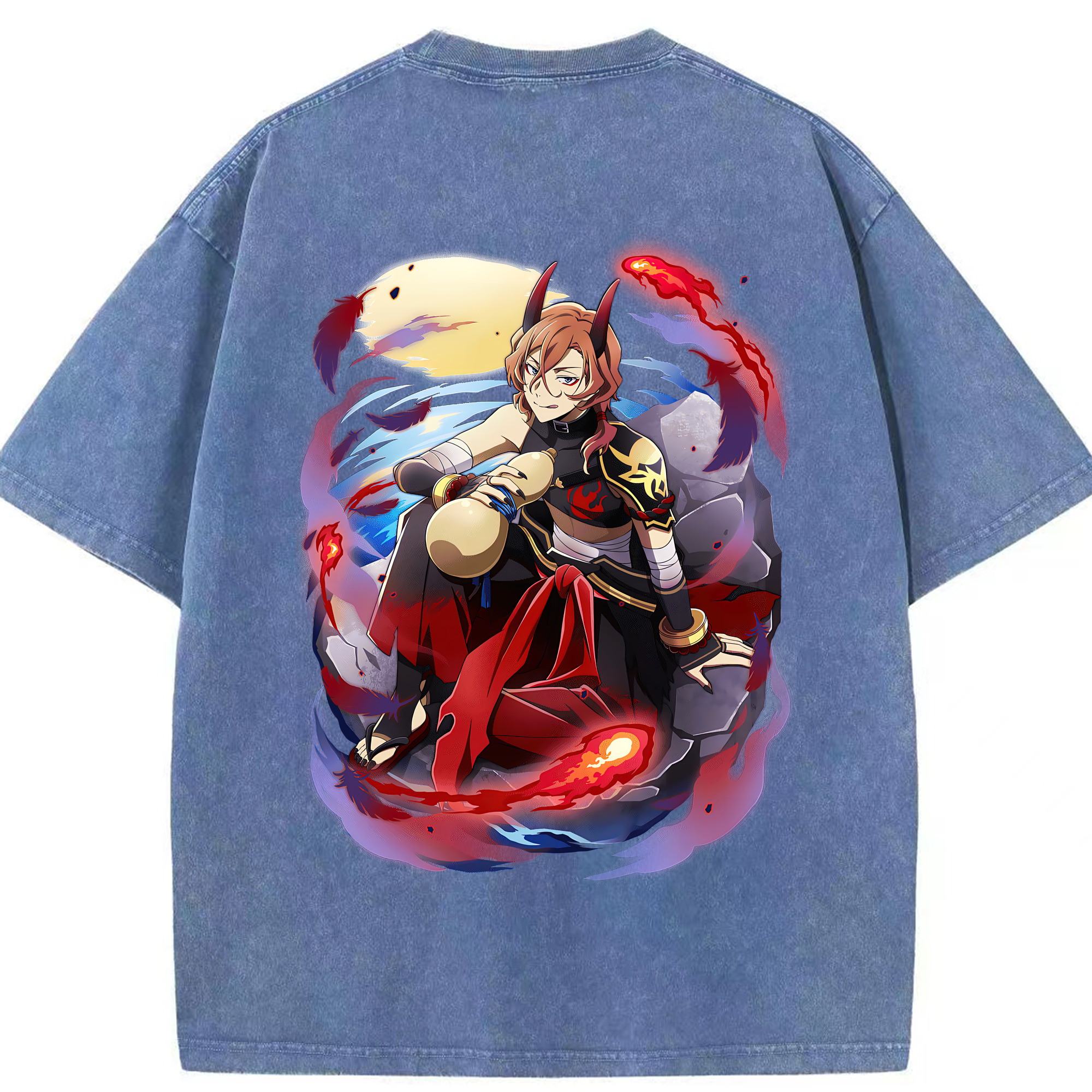 （画像用） 文豪ストレイドッグス Bungo Stray Dogs 綿100% ヴィンテージ風 半袖Tシャツ（背面プリント）