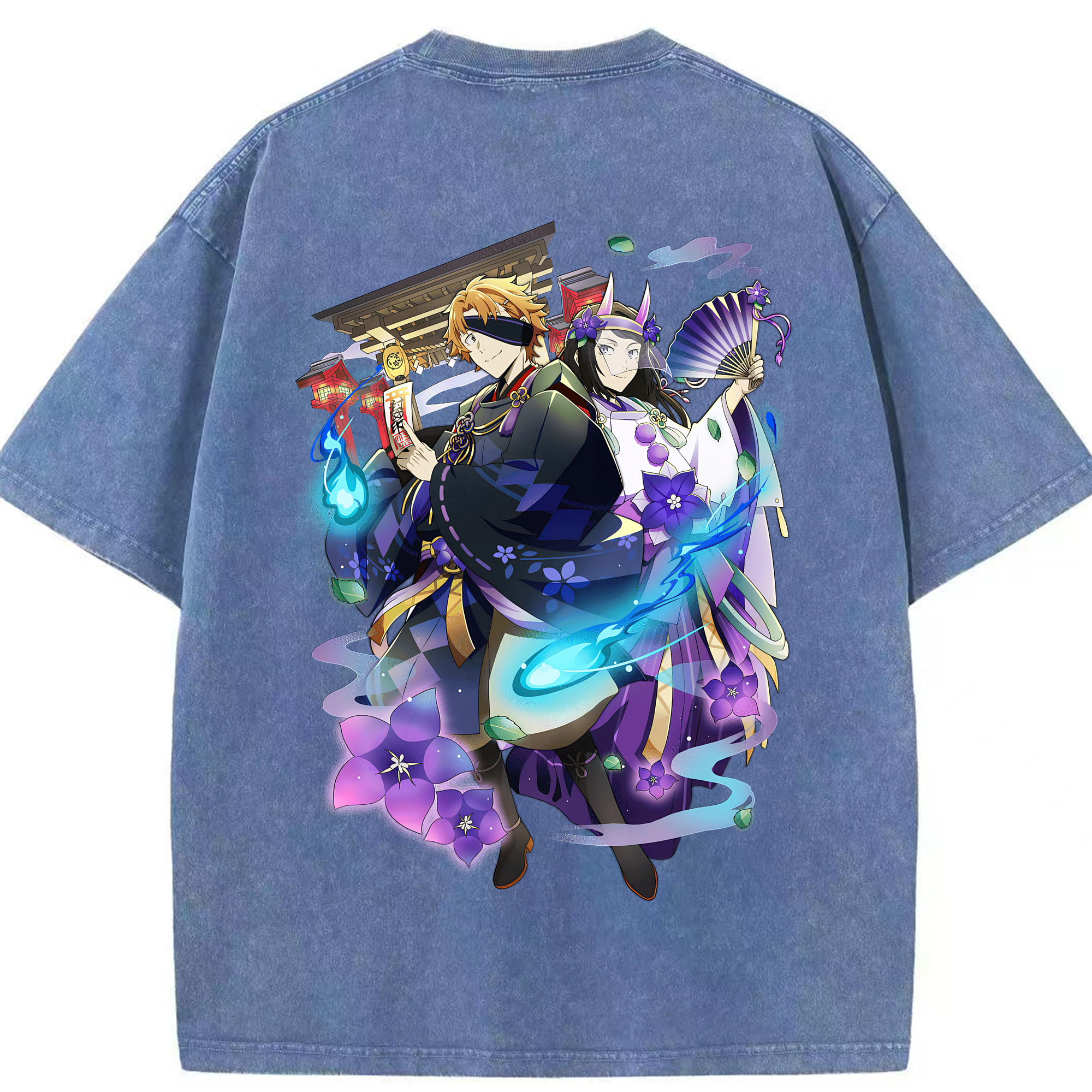 （画像用） 文豪ストレイドッグス Bungo Stray Dogs 綿100% ヴィンテージ風 半袖Tシャツ（背面プリント）