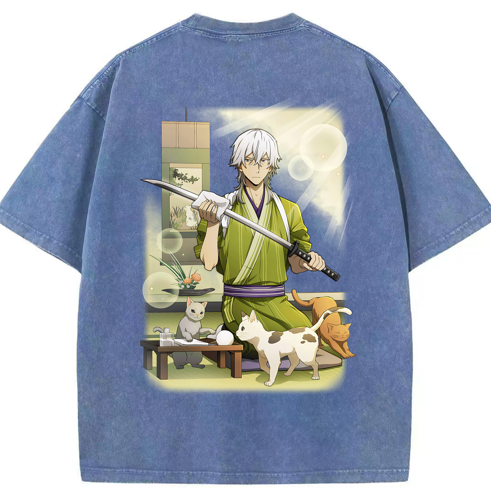 （画像用） 文豪ストレイドッグス Bungo Stray Dogs 綿100% ヴィンテージ風 半袖Tシャツ（背面プリント）