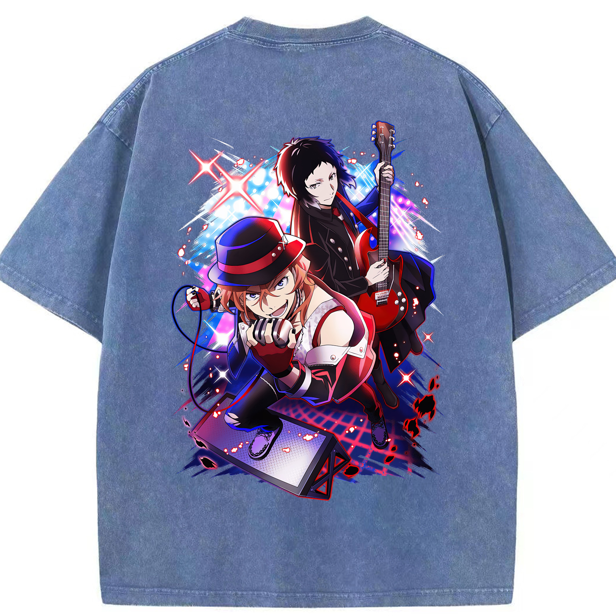 （画像用） 文豪ストレイドッグス Bungo Stray Dogs 綿100% ヴィンテージ風 半袖Tシャツ（背面プリント）