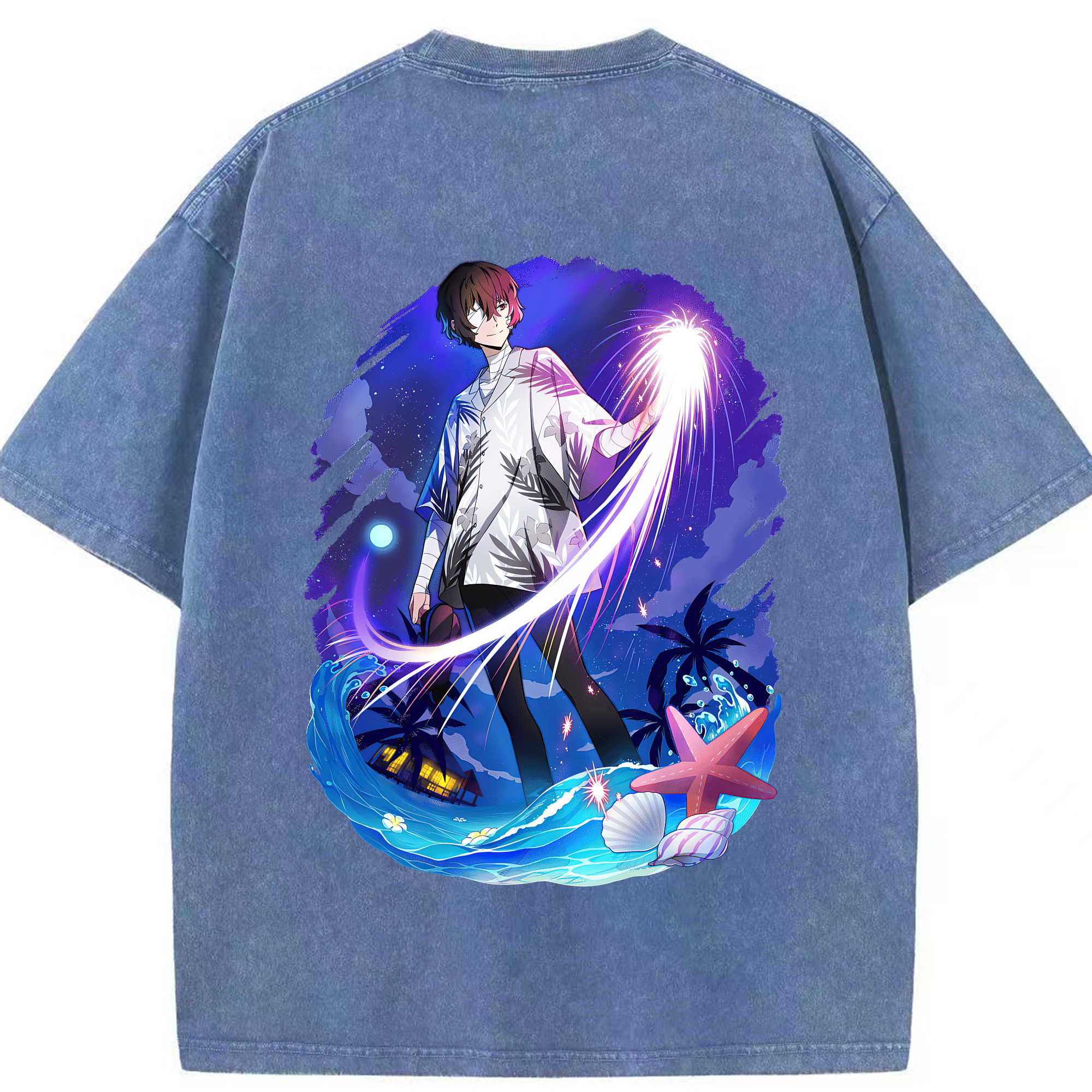 （画像用） 文豪ストレイドッグス Bungo Stray Dogs 綿100% ヴィンテージ風 半袖Tシャツ（背面プリント）