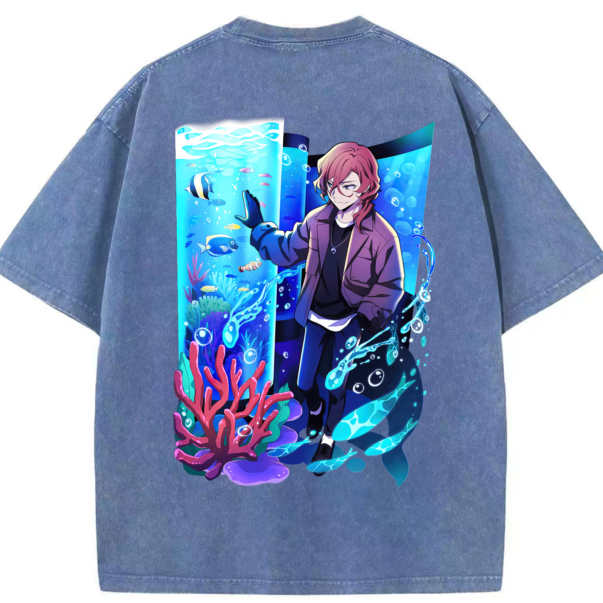 （画像用） 文豪ストレイドッグス Bungo Stray Dogs 綿100% ヴィンテージ風 半袖Tシャツ（背面プリント）