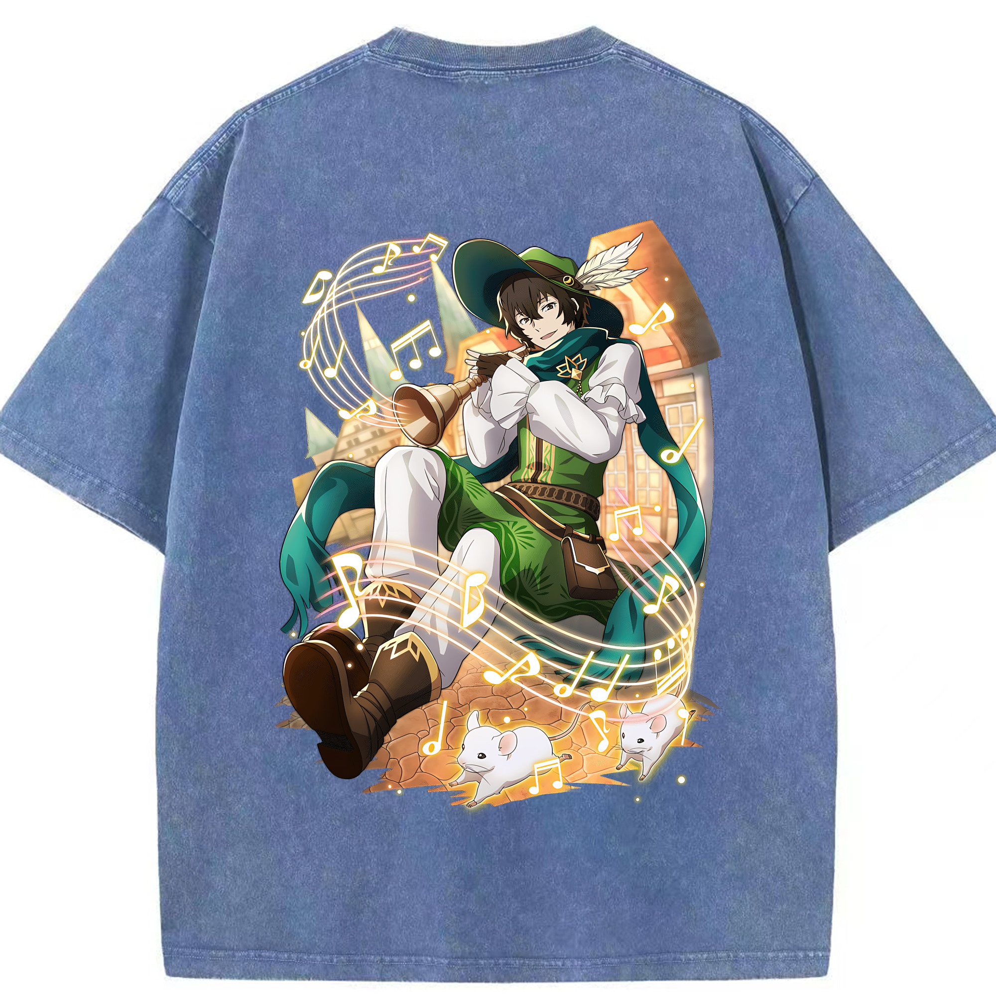 （画像用） 文豪ストレイドッグス Bungo Stray Dogs 綿100% ヴィンテージ風 半袖Tシャツ（背面プリント）